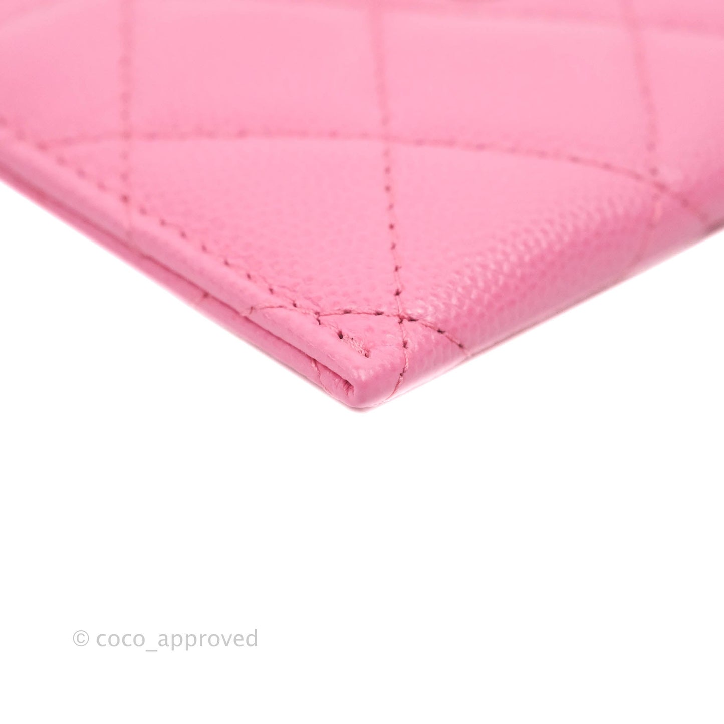 Chanel Classic Flat Card Holder Pink Caviar Gold Hardware