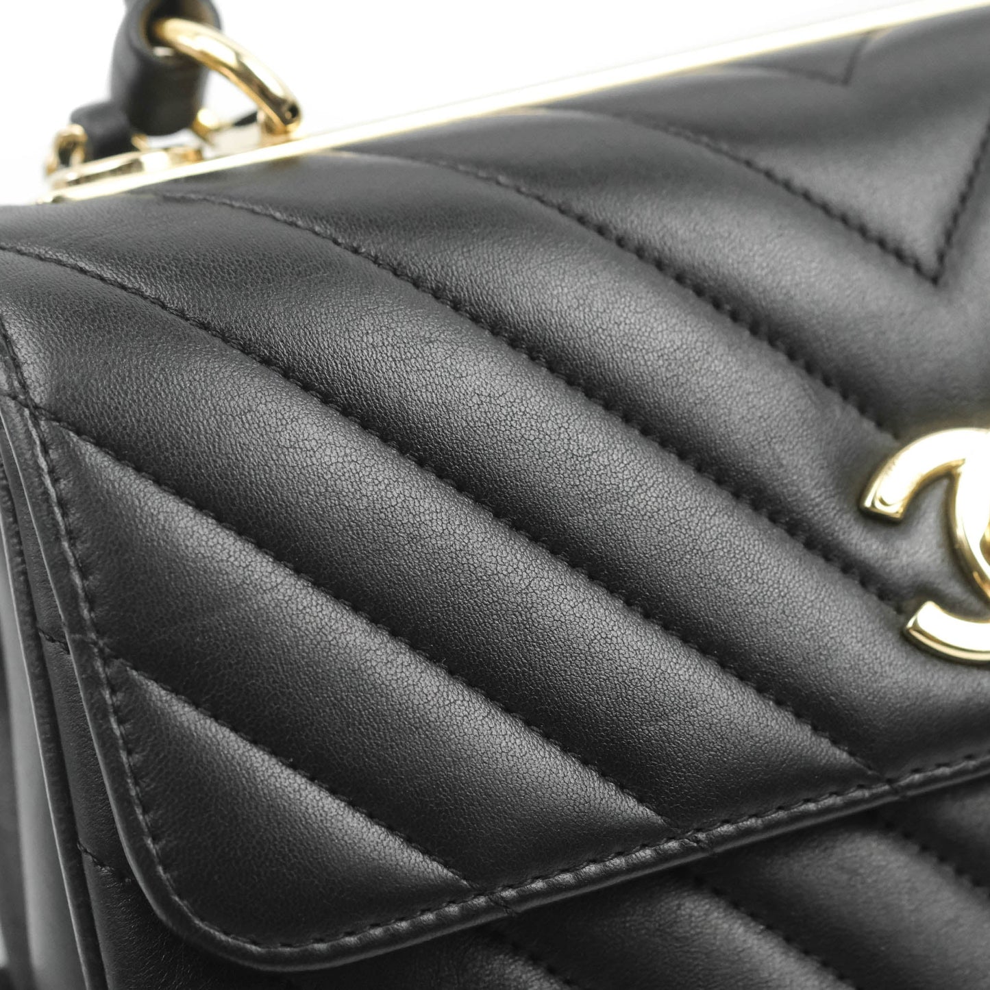Chanel Trendy CC Chevron Small Black Lambskin Gold Hardware