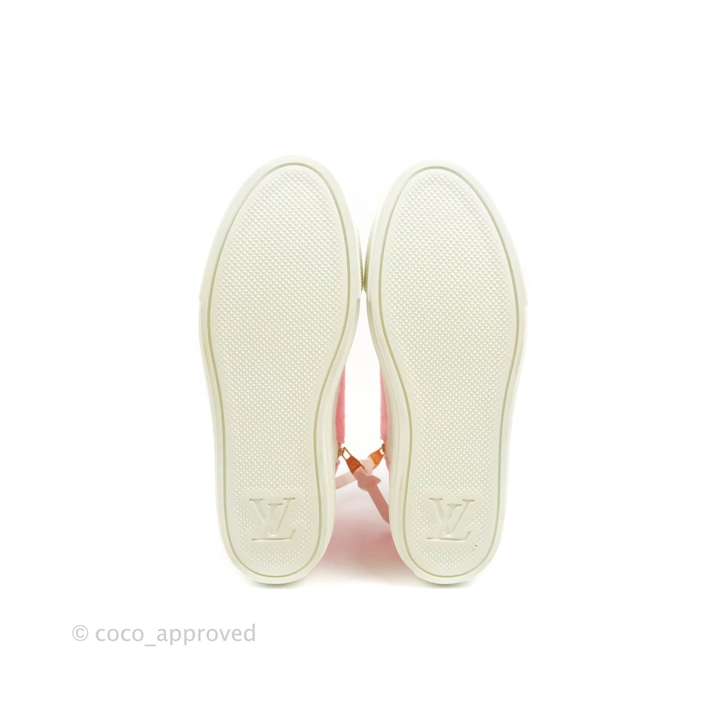 Louis Vuitton Denim Pink High Top Sneakers 36.5