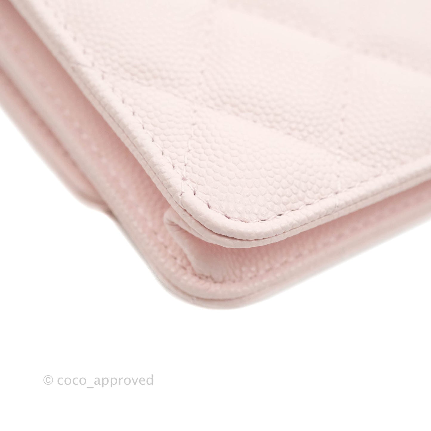 Chanel Mini Wallet With Chain Light Pink Caviar Gold Hardware