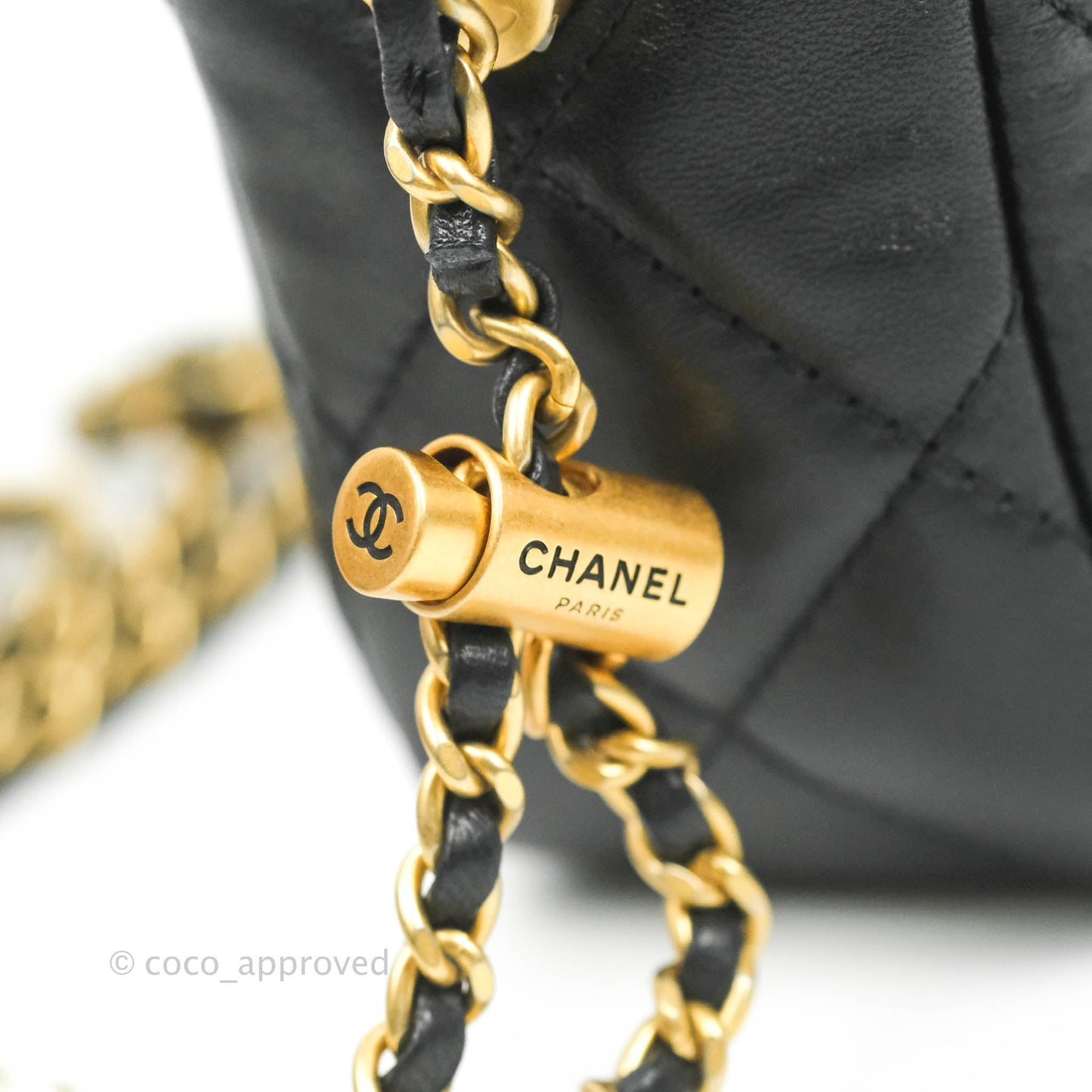 Chanel My Perfect Camera Pearl Adjustable Strap Black Lambskin Gold Hardware
