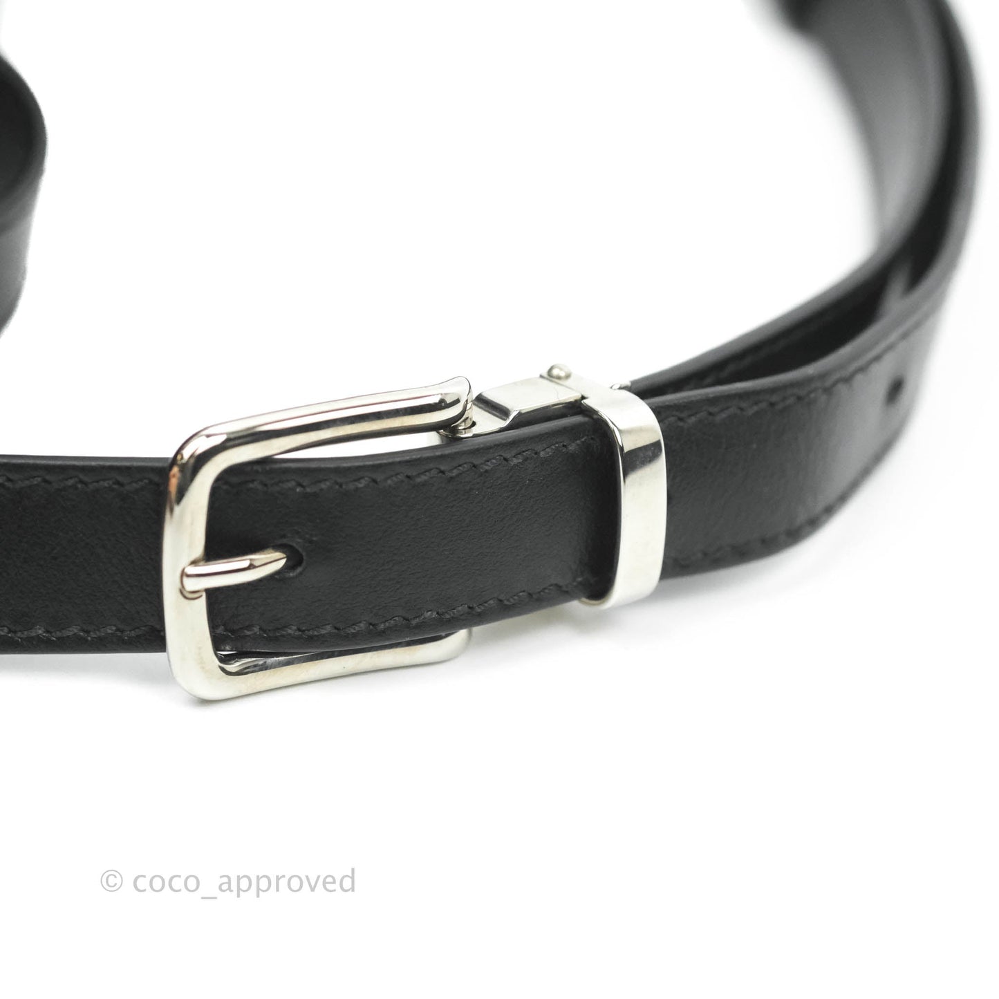 Chanel Quilted Belt Bum Bag Black Calfskin Silver Hardware (Uniform)