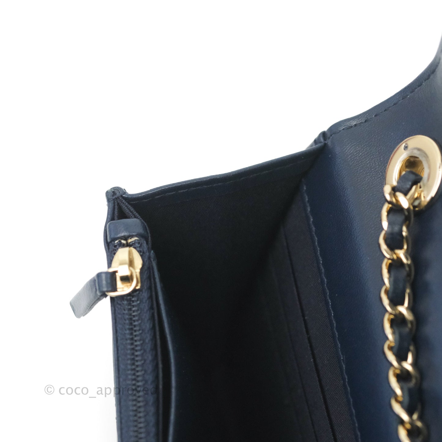 Chanel Trendy CC WOC Wallet On Chain Navy Lambskin Gold Hardware