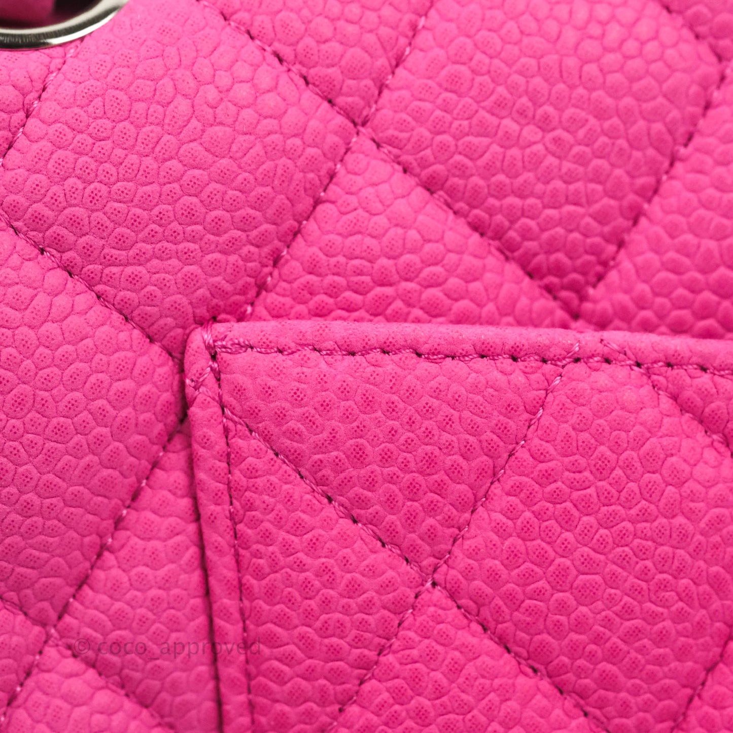 Chanel Classic M/L Medium Flap Quilted Pink Matte Caviar Silver Hardware