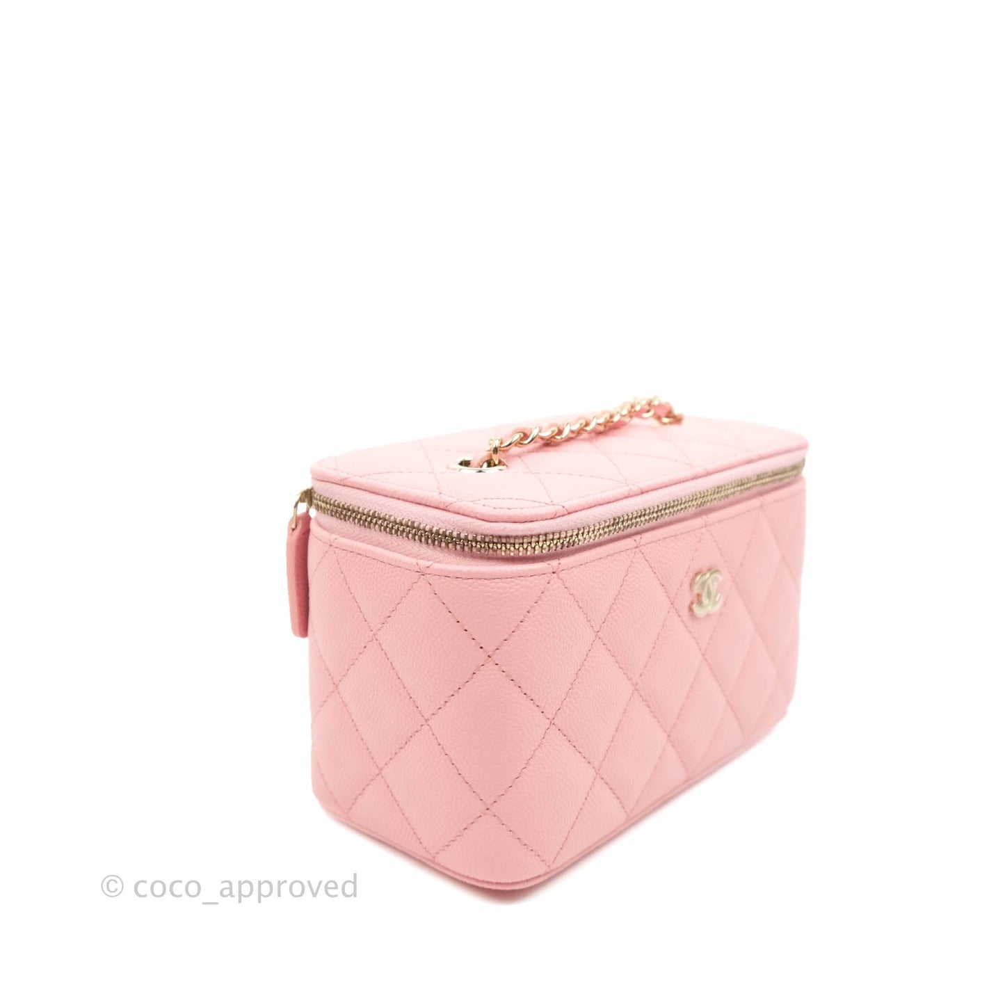 Chanel Classic Vanity with Chain Pink Caviar Gold Hardware