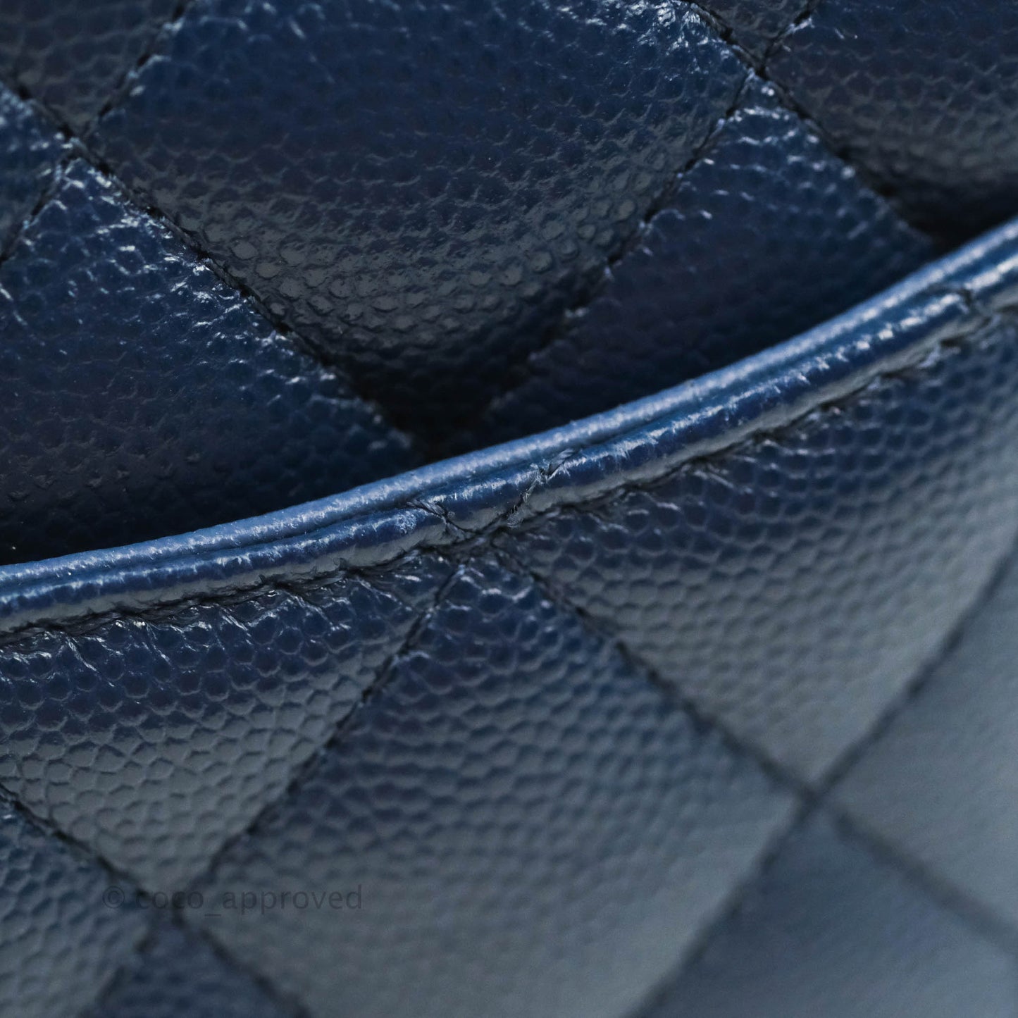 Chanel Quilted Mini Rectangular Flap Blue Caviar Silver Hardware 17B