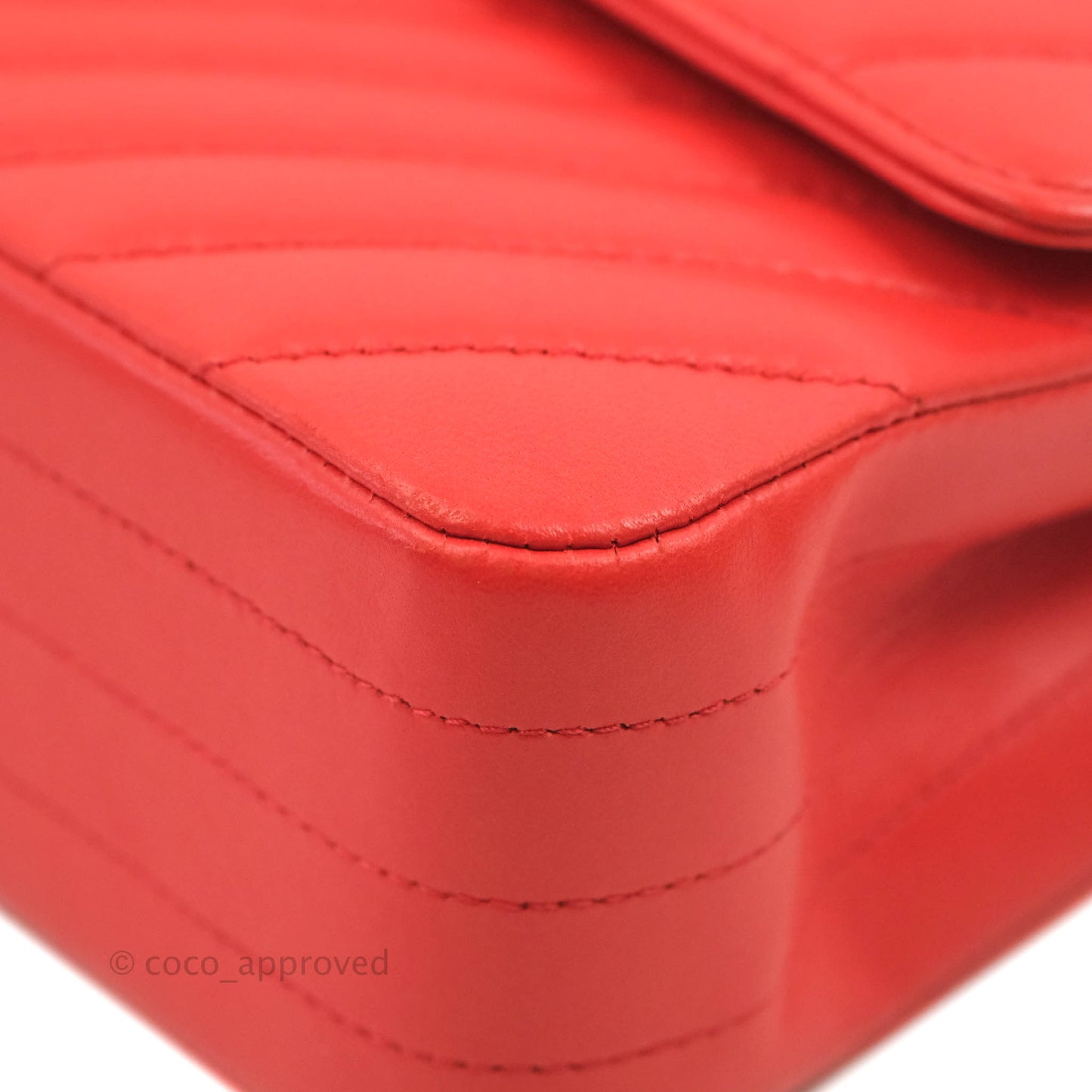 Chanel Classic M/L Medium Double Flap Brick Red Lambskin Gold Hardware