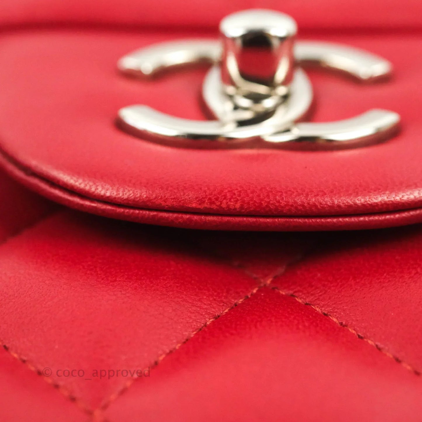 Chanel Jumbo Double Flap Red Lambskin Silver Hardware⁣⁣
