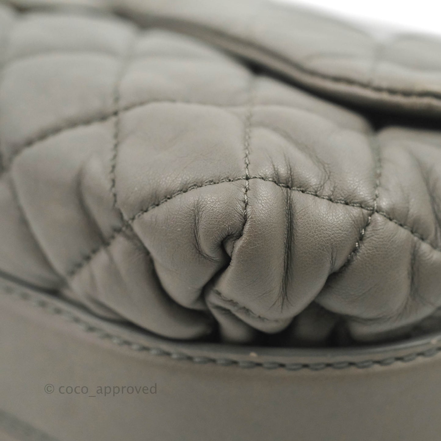 Chanel Medium Quilted Soft Accordion Flap Bag Grey Lambskin