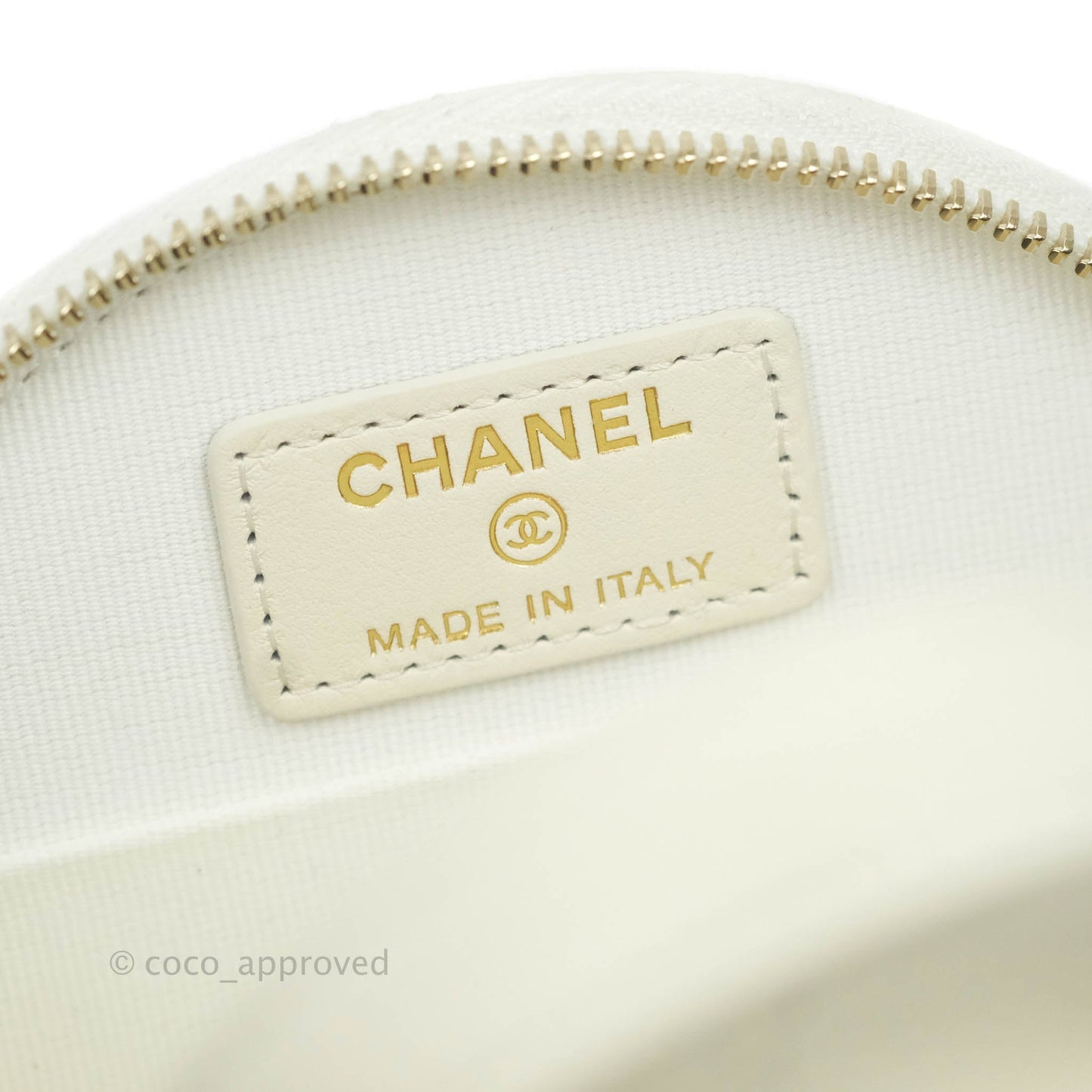 Chanel Mini Round Vanity Bag with Handle Ivory Caviar 22C
