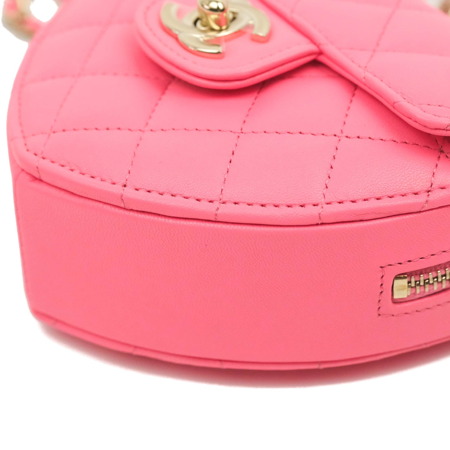 Chanel Small Heart Bag Pink Lambskin Gold Hardware 22S