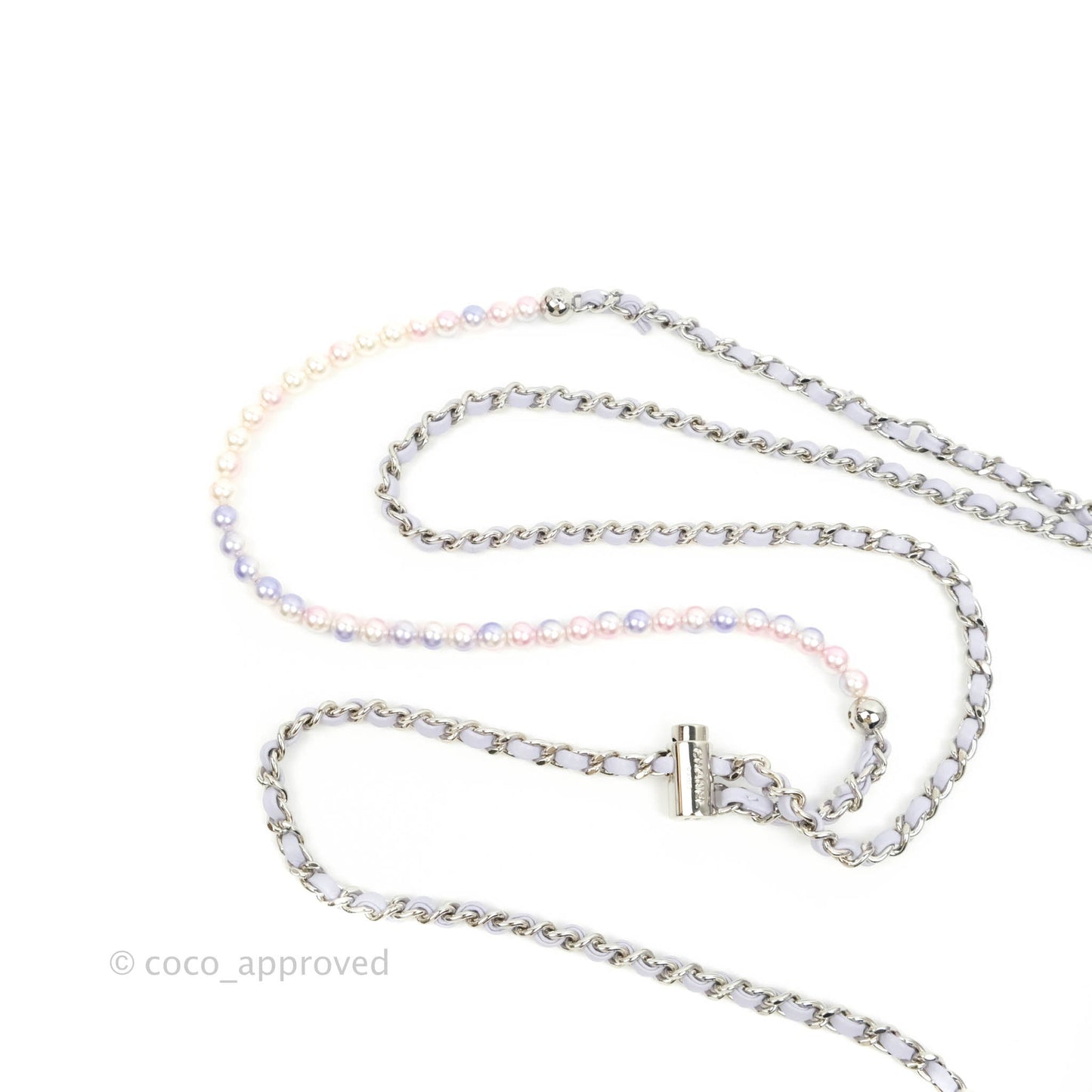 Chanel Quilted My Perfect Mini With Pearl Lilac Lambskin Silver Hardware