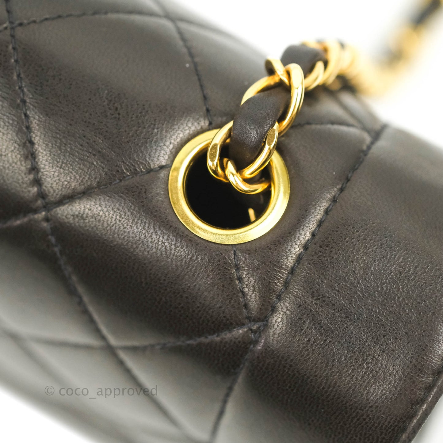 Chanel Vintage Small Quilted Classic Diana Flap Bag Black Lambskin 24K Gold Hardware