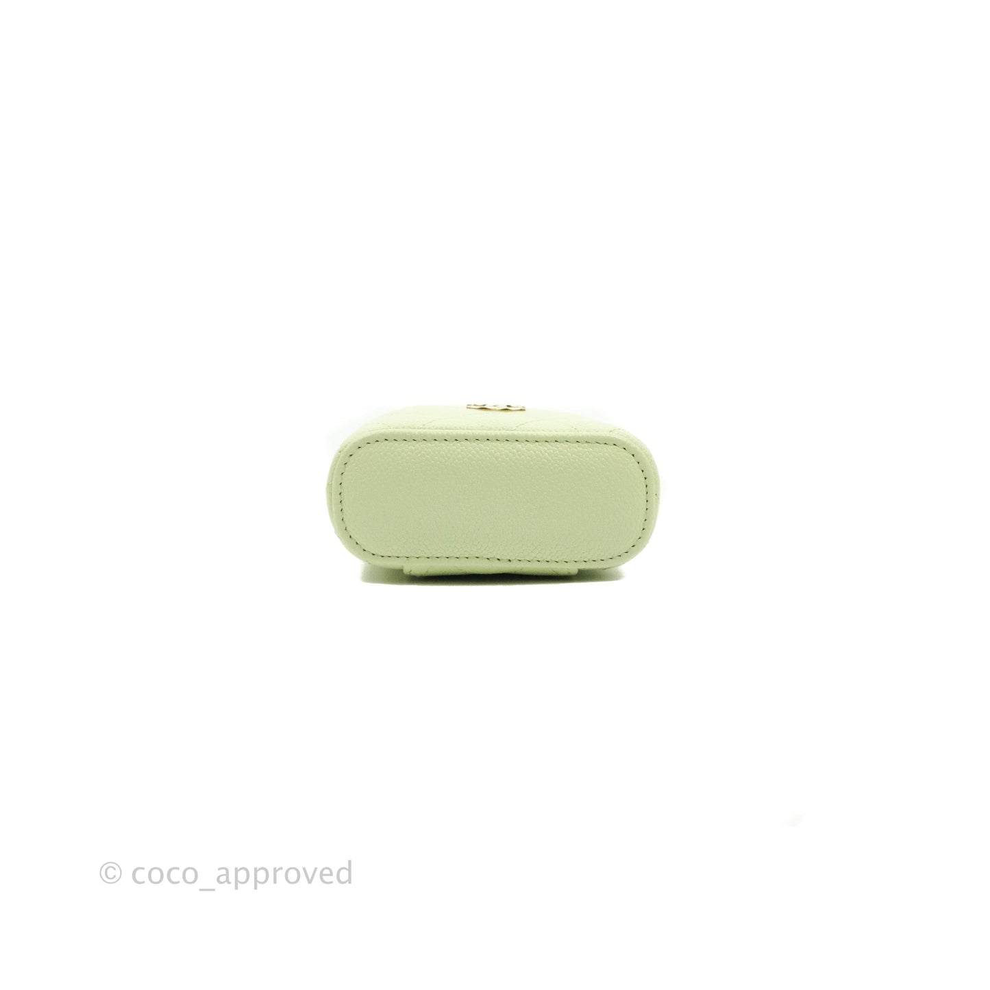 Chanel Quilted Small Handle With Care Vanity Case With Chain Green Caviar Gold Hardware