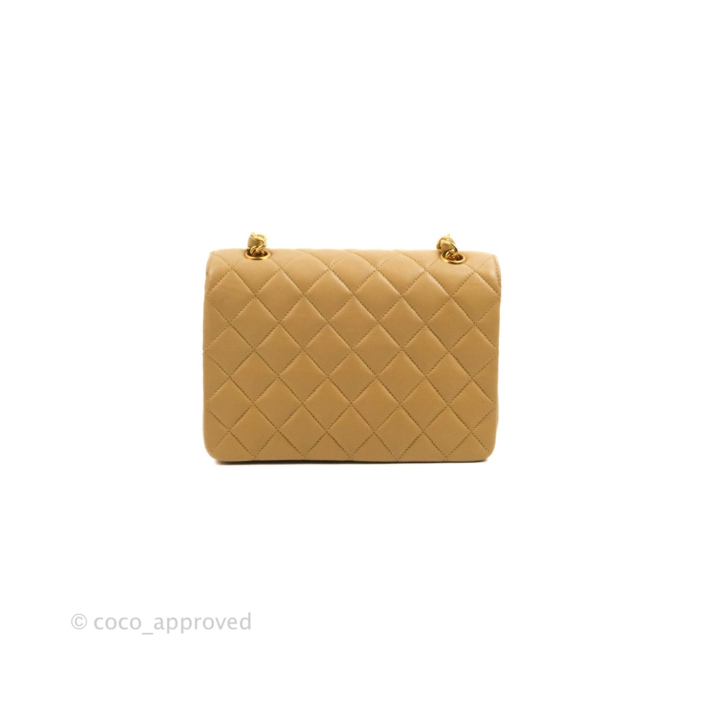 Chanel Vintage Mini Square Beige Lambskin 24K Gold Hardware