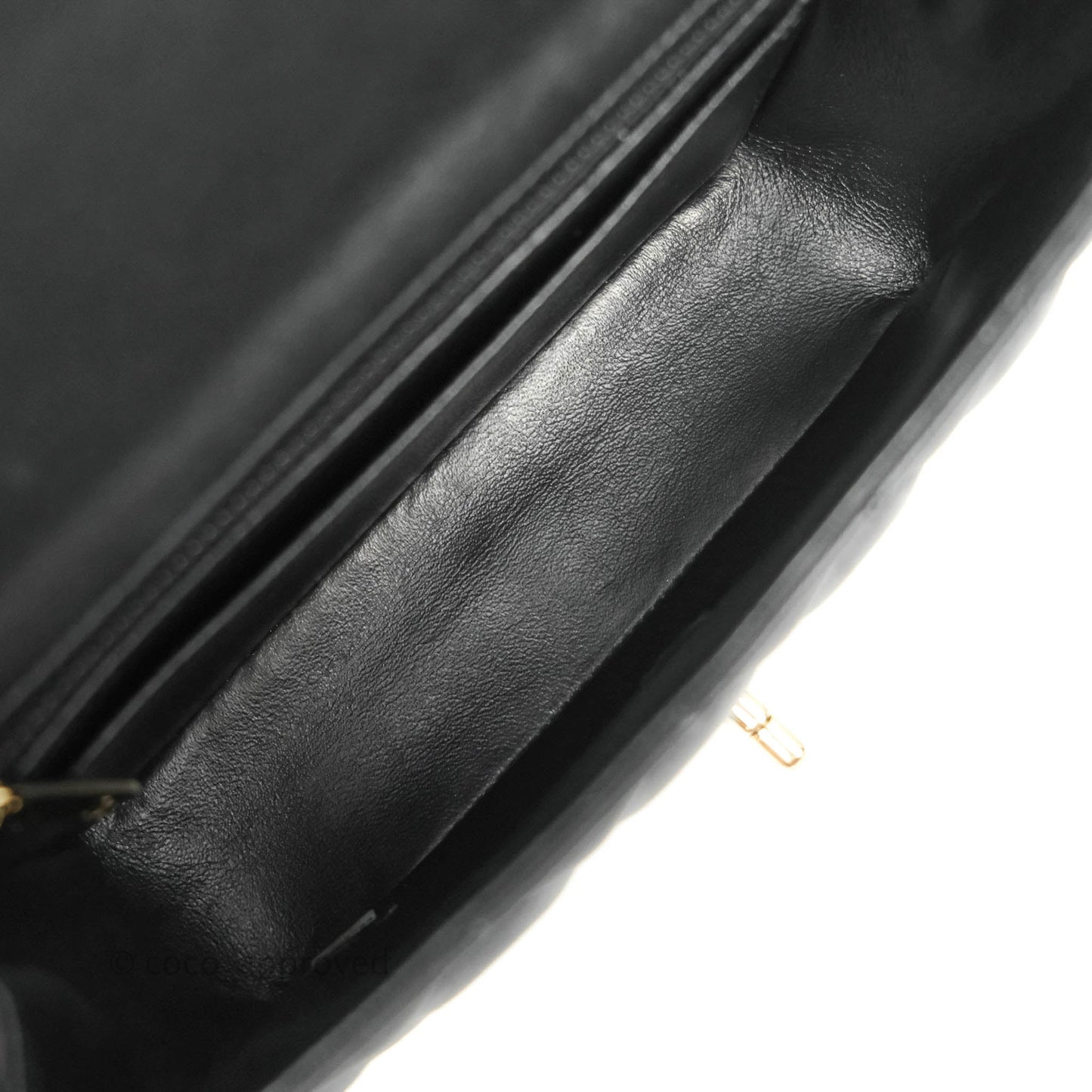 Chanel Quilted Mini Rectangular Flap Black Lambskin Gold Hardware