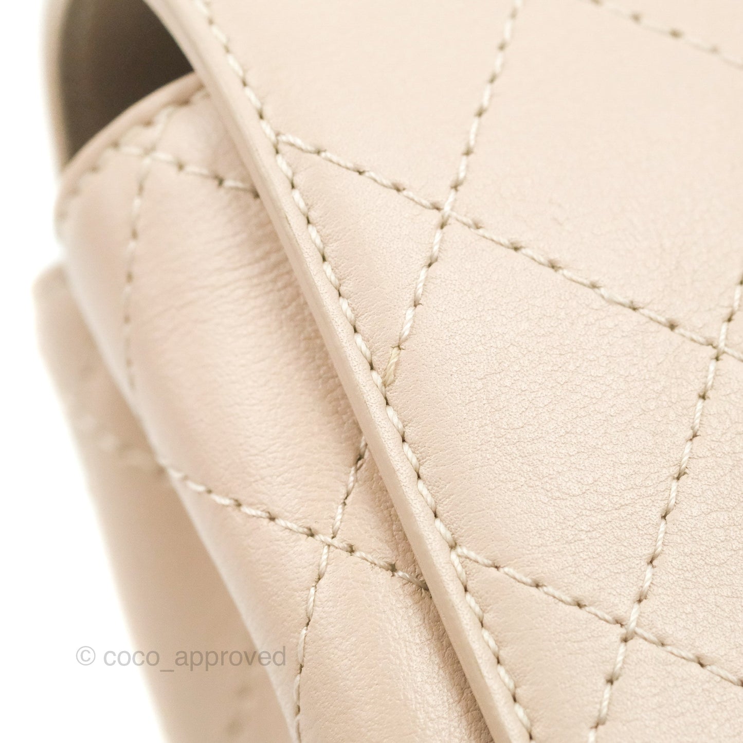 Chanel Flat Quilted Flap Bag Light Beige Calfskin Gold Hardware