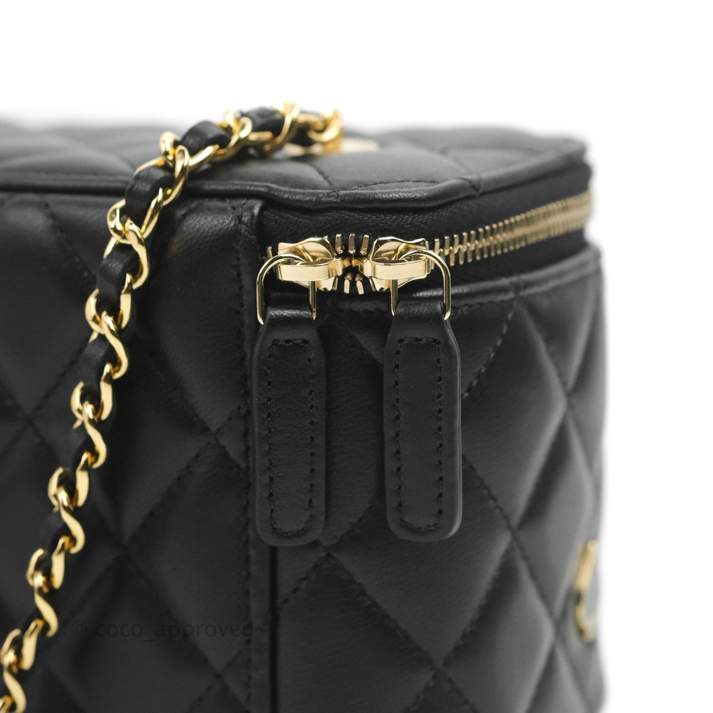 Chanel Vanity with Chain Black Lambskin Gold Hardware 23C