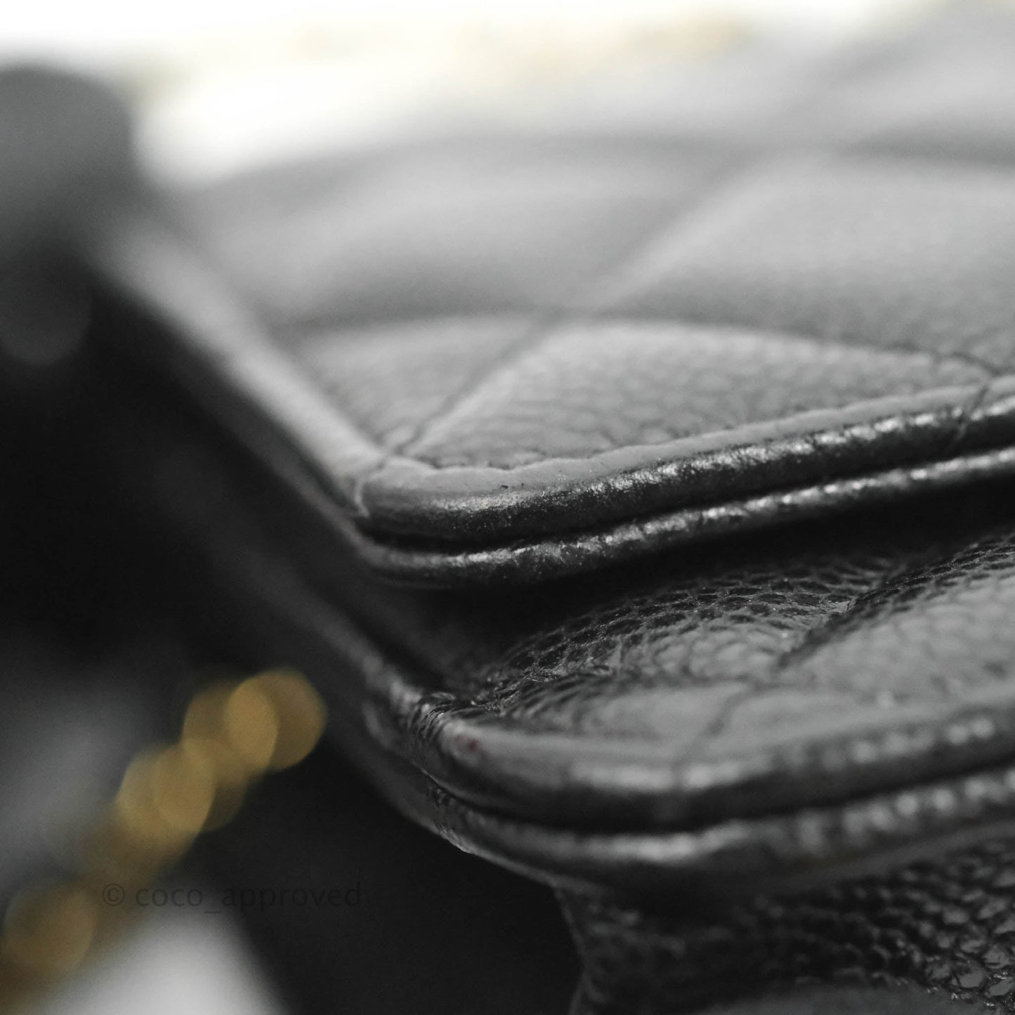 Chanel Quilted Wallet on Chain WOC CC Coco Chain Black Caviar Gold Hardware