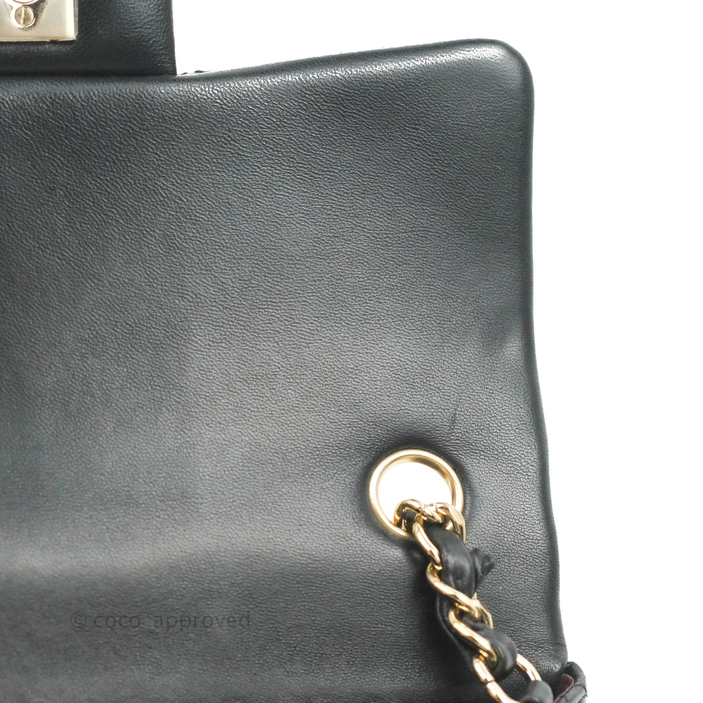 Chanel Quilted Mini Rectangular Black Lambskin Gold Hardware