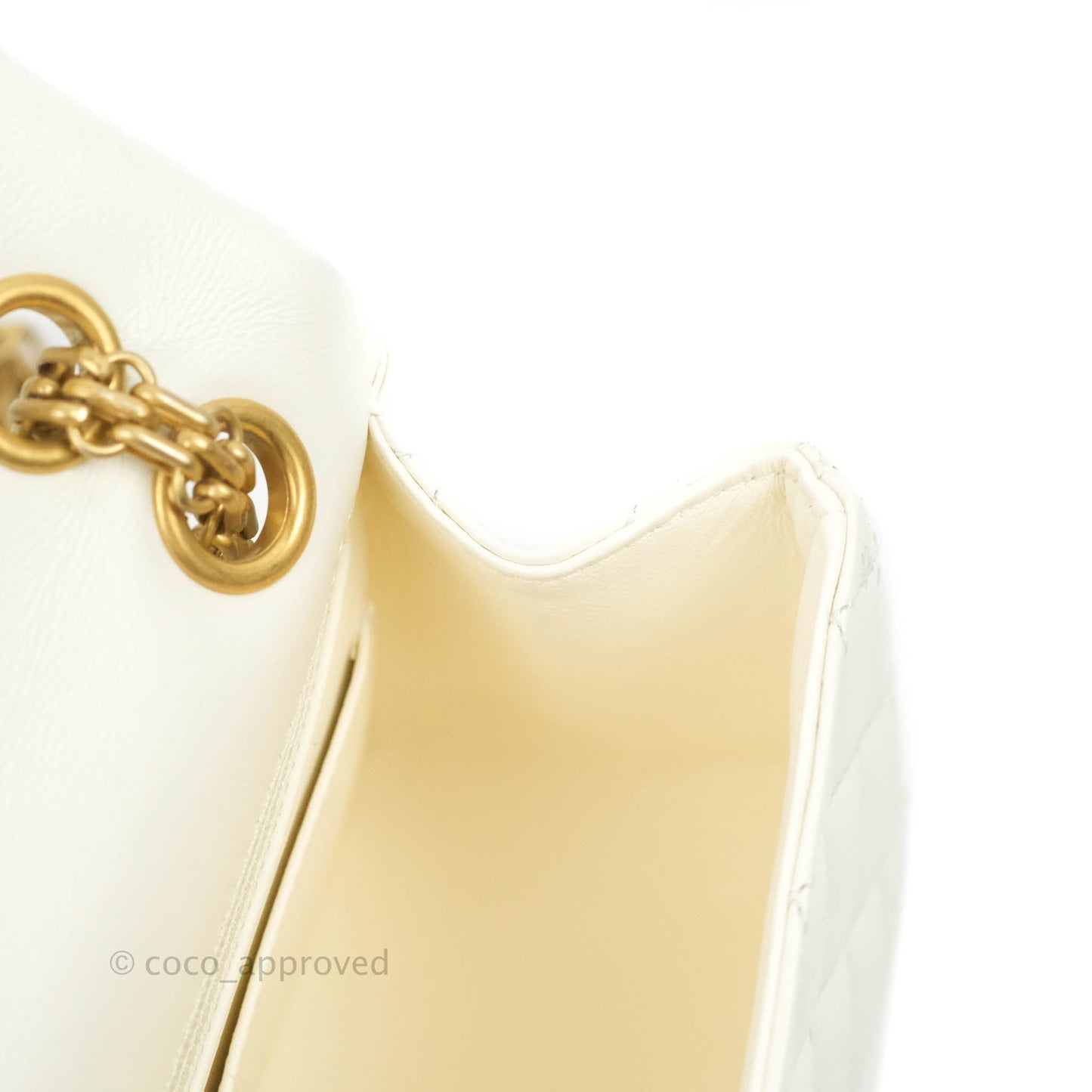 Chanel Mini Reissue 224 White Aged Calfskin Gold Hardware