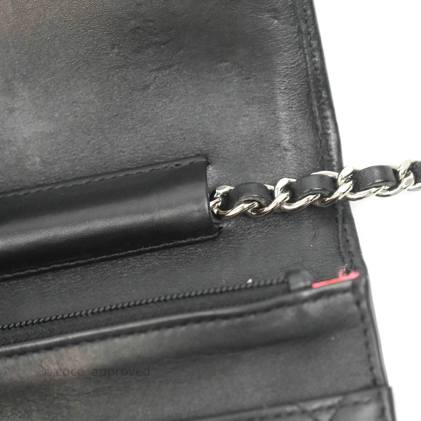 Chanel Calfskin Quilted Cambon Wallet on Chain WOC Black Silver Hardware