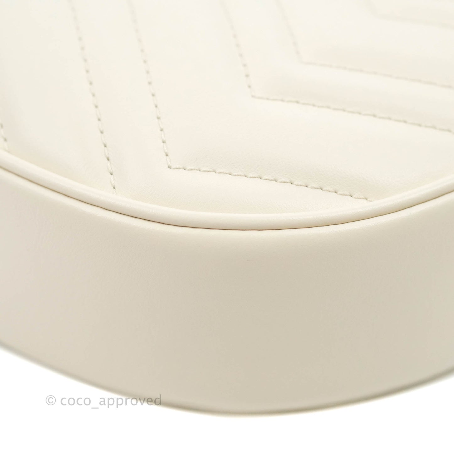 Gucci GG Marmont Half Moon-shaped Mini Bag White