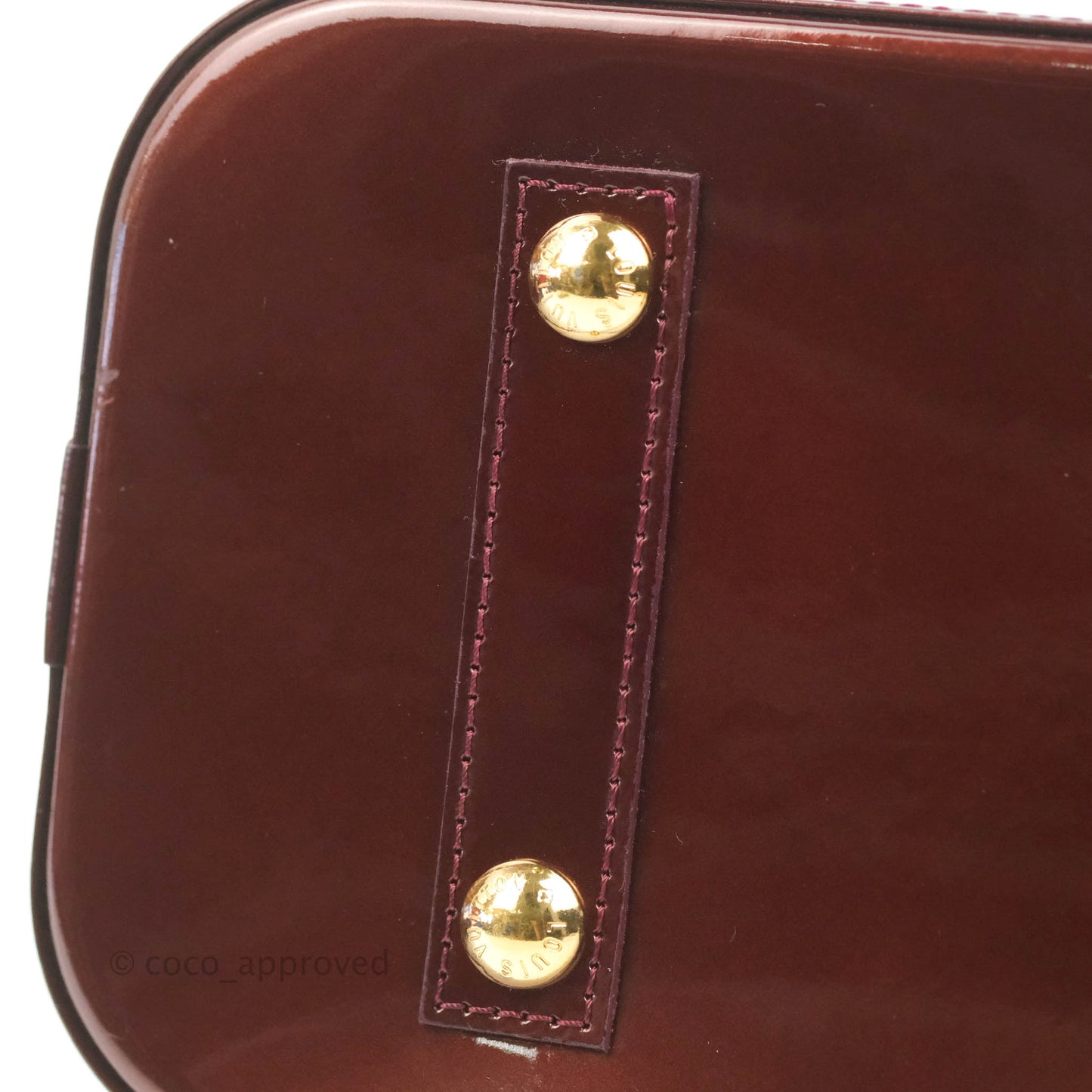 Louis Vuitton Alma PM Burgundy Patent Gold Hardware