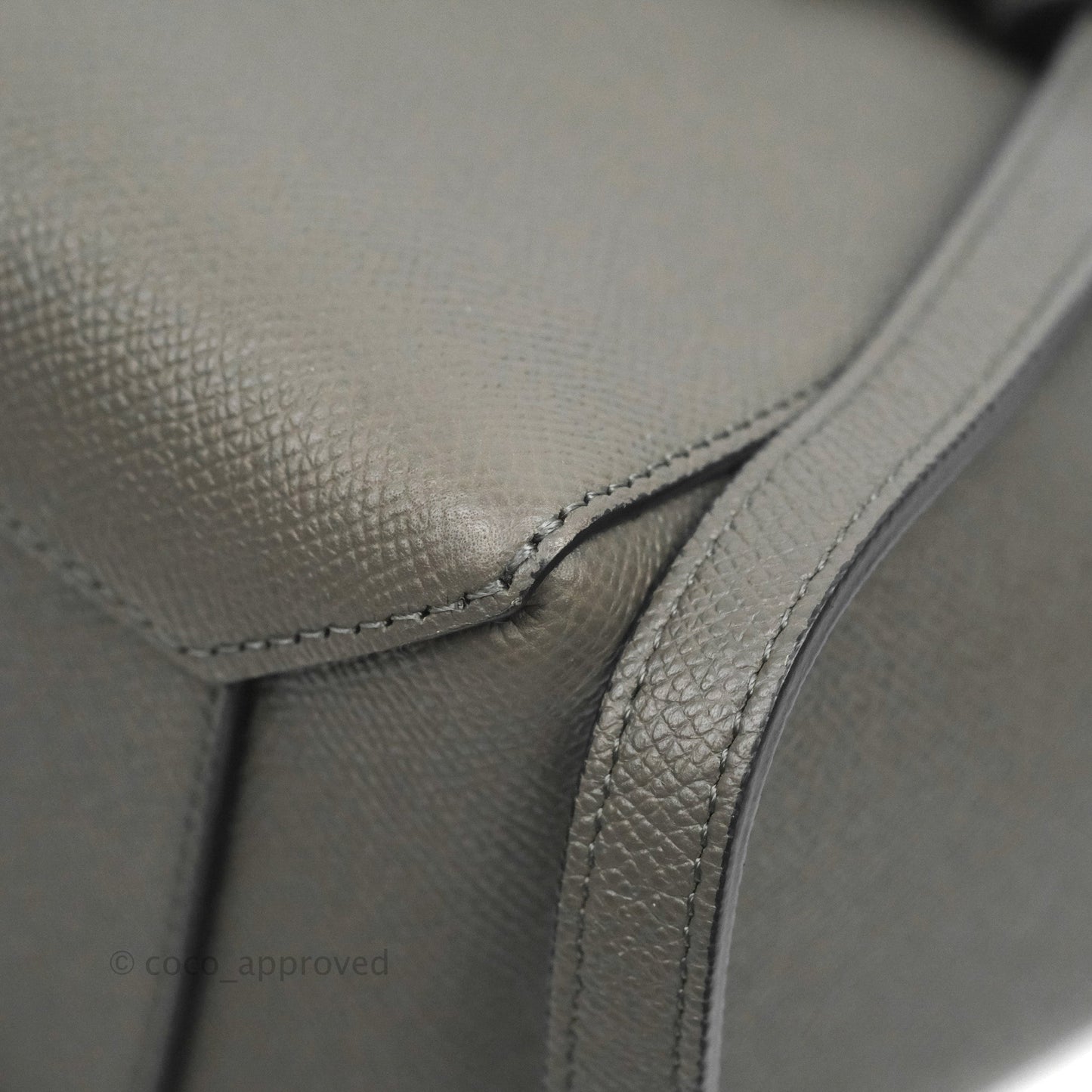 Celine Micro Belt Bag Grey Grained Calfskin Gold Hardware