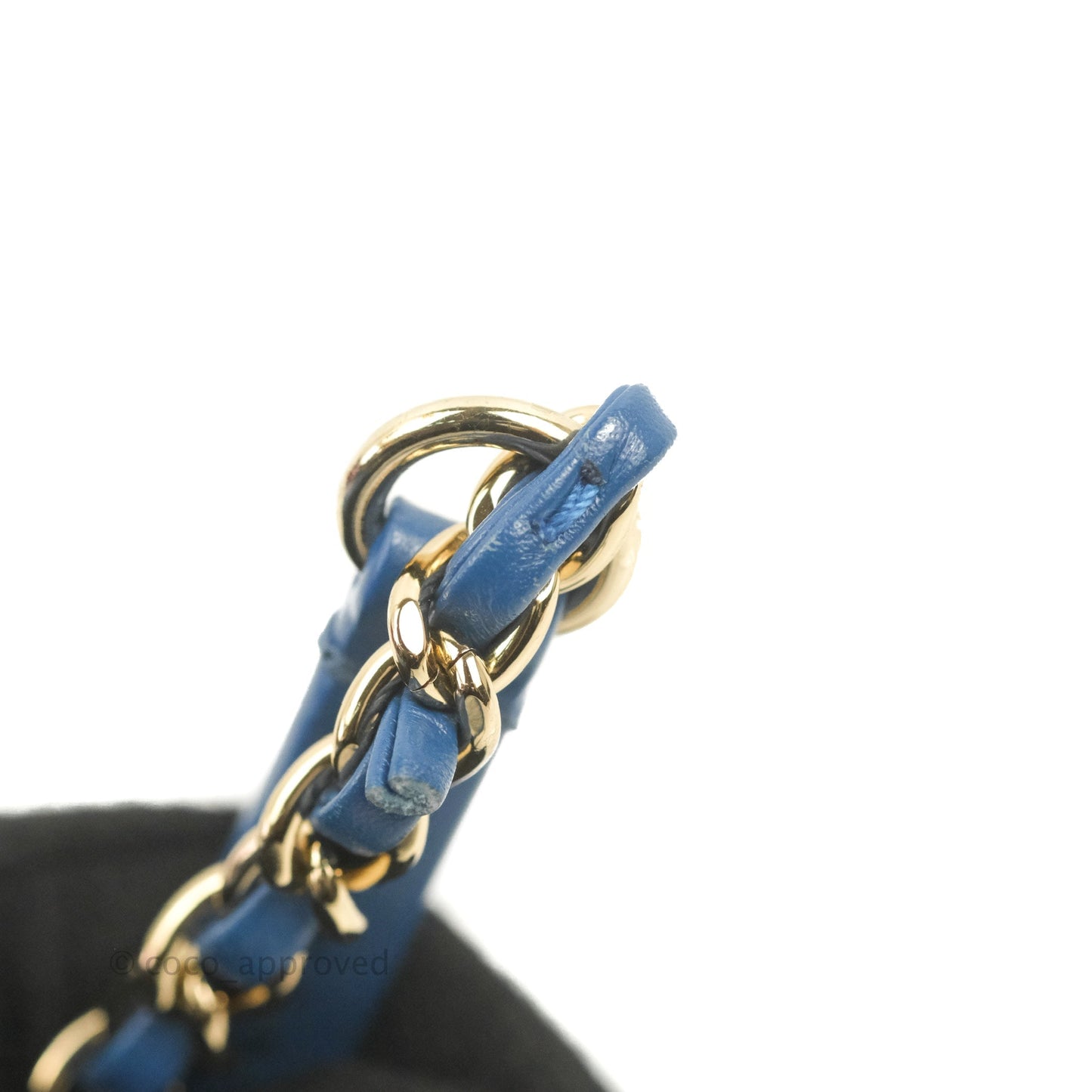Chanel Blue Quilted Leather Small Frame In Flap Bag