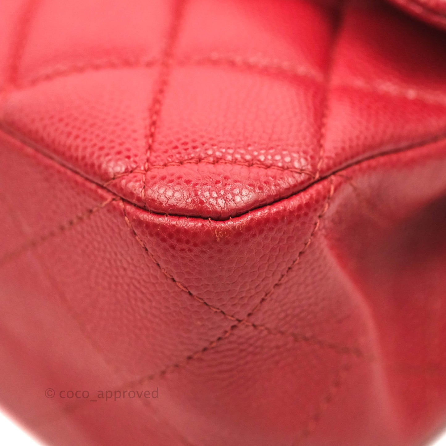 Chanel Classic M/L Medium Double Flap Red Caviar Gold Hardware