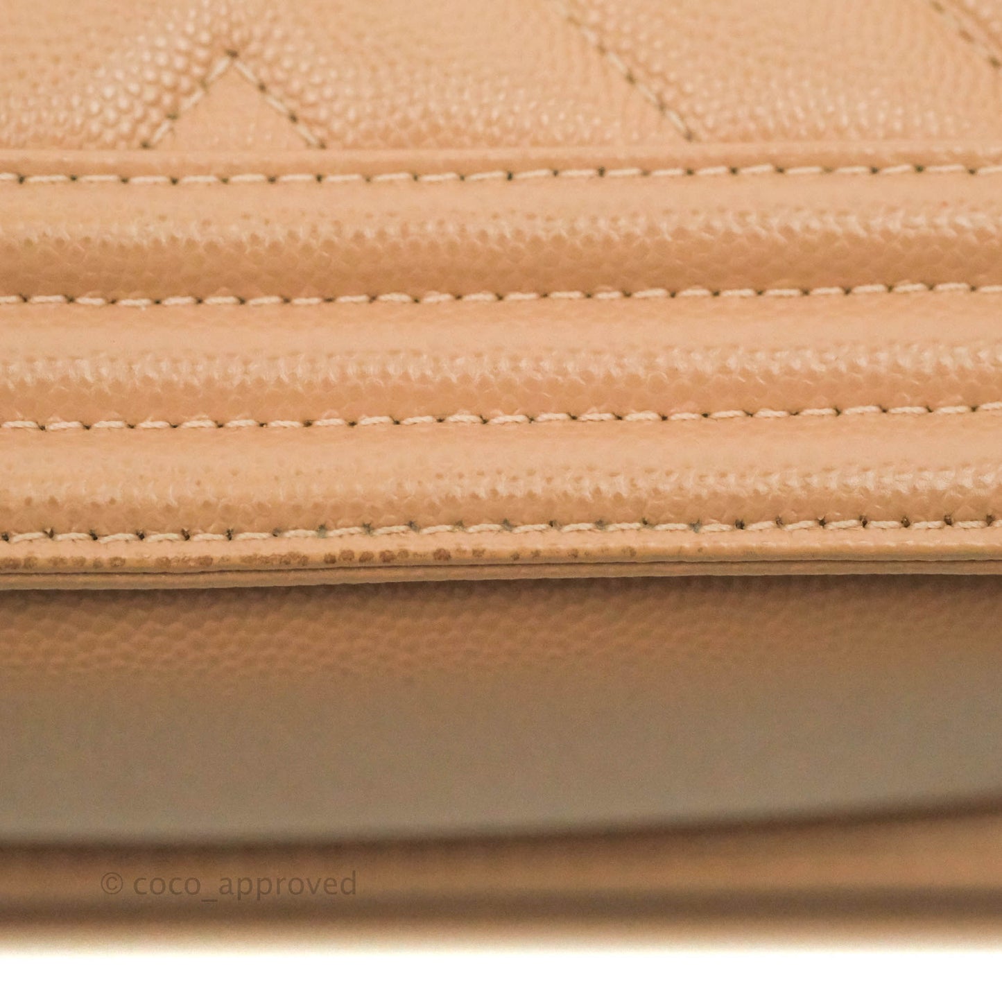 Chanel Small Chevron Boy Dark Beige Caviar Gold Hardware