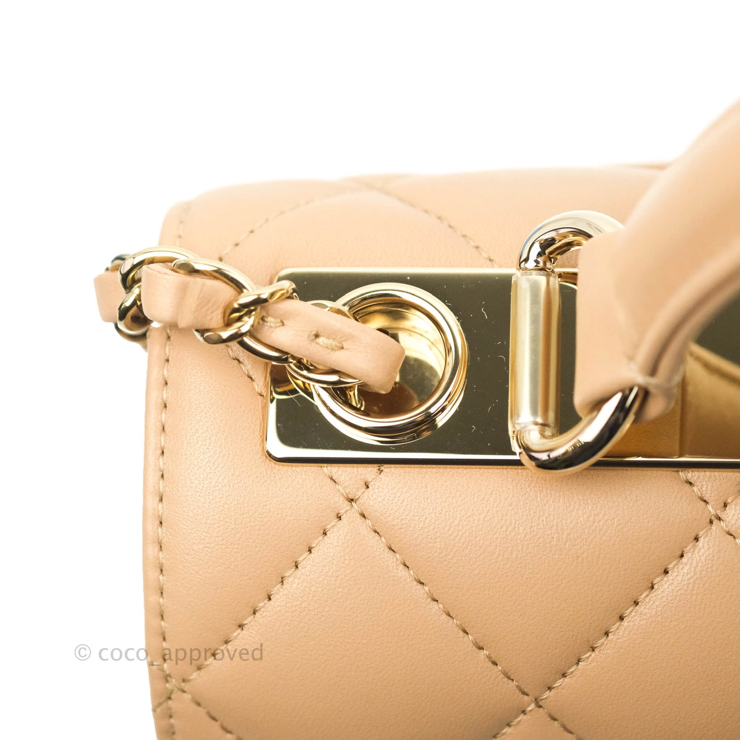 Chanel Trendy CC Small Beige Lambskin Gold Hardware 22S