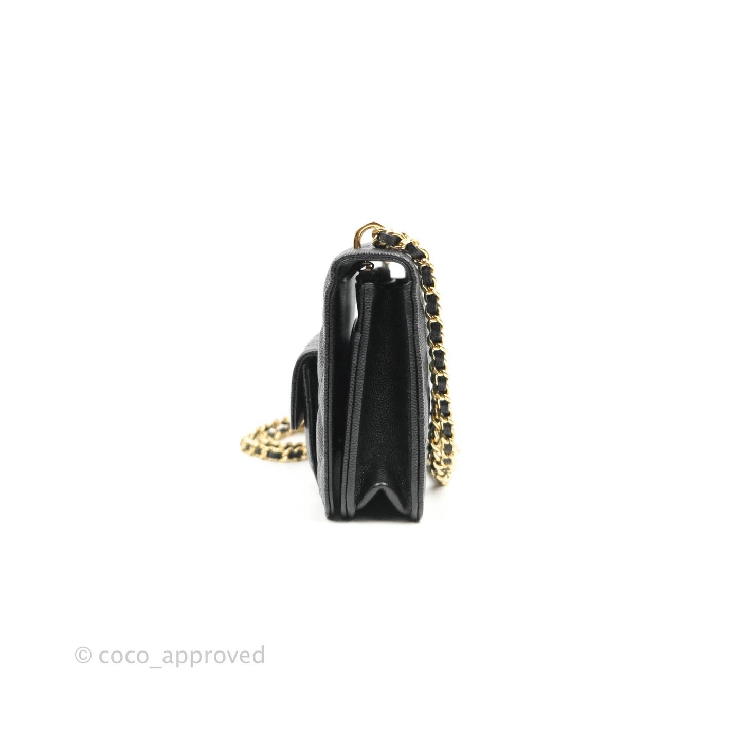 Chanel Quilted WOC Black Caviar Gold Hardware 22A