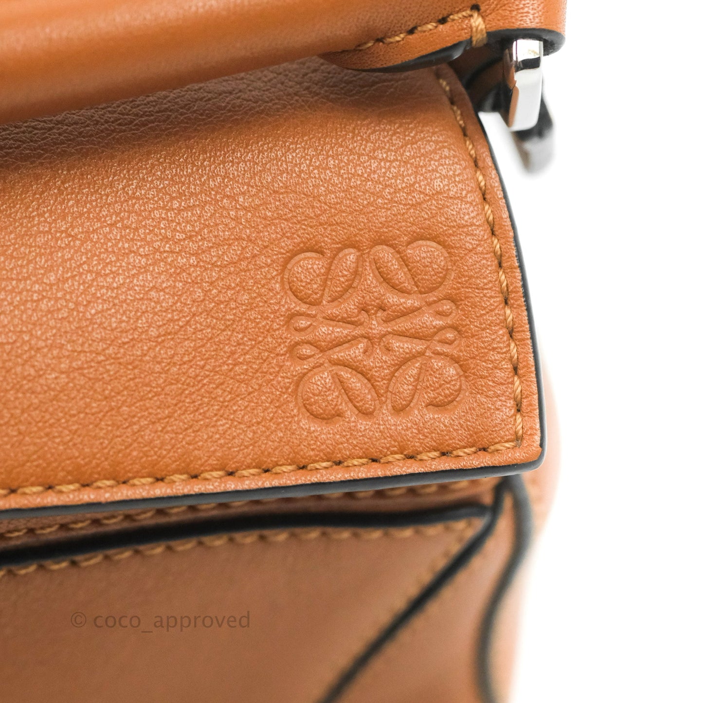 Loewe Mini Puzzle Bag Tan Calfskin Palladium Hardware