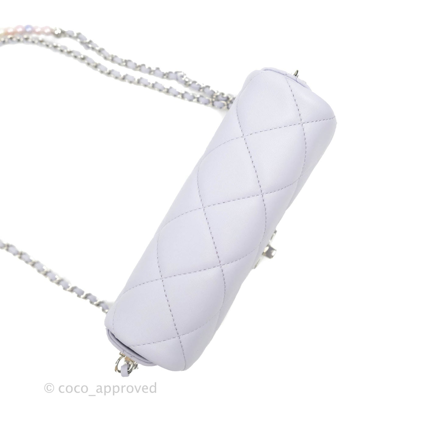 Chanel Quilted My Perfect Mini With Pearl Lilac Lambskin Silver Hardware