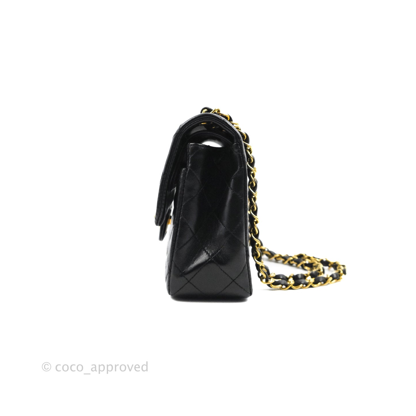 Chanel Vintage Classic Small S/M Flap Black Lambskin 24K Gold Hardware