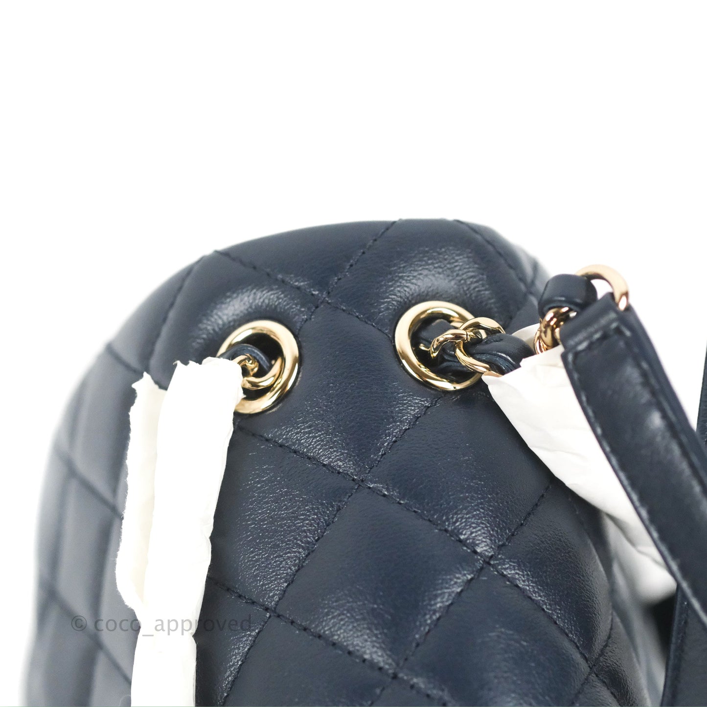 Chanel Duma Backpack Medium Navy Calfskin Gold Hardware 23P