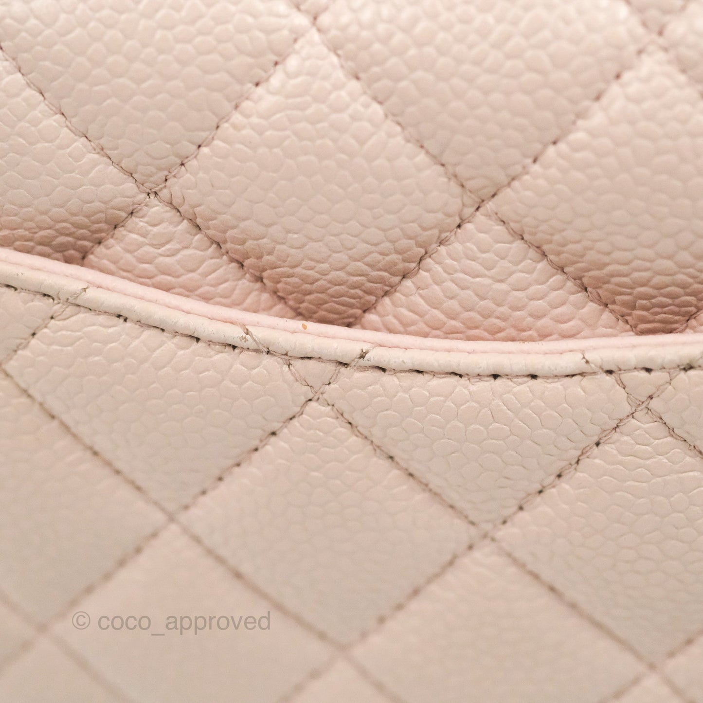 Chanel Quilted Mini Square Sakura Pink Caviar Ruthenium Hardware