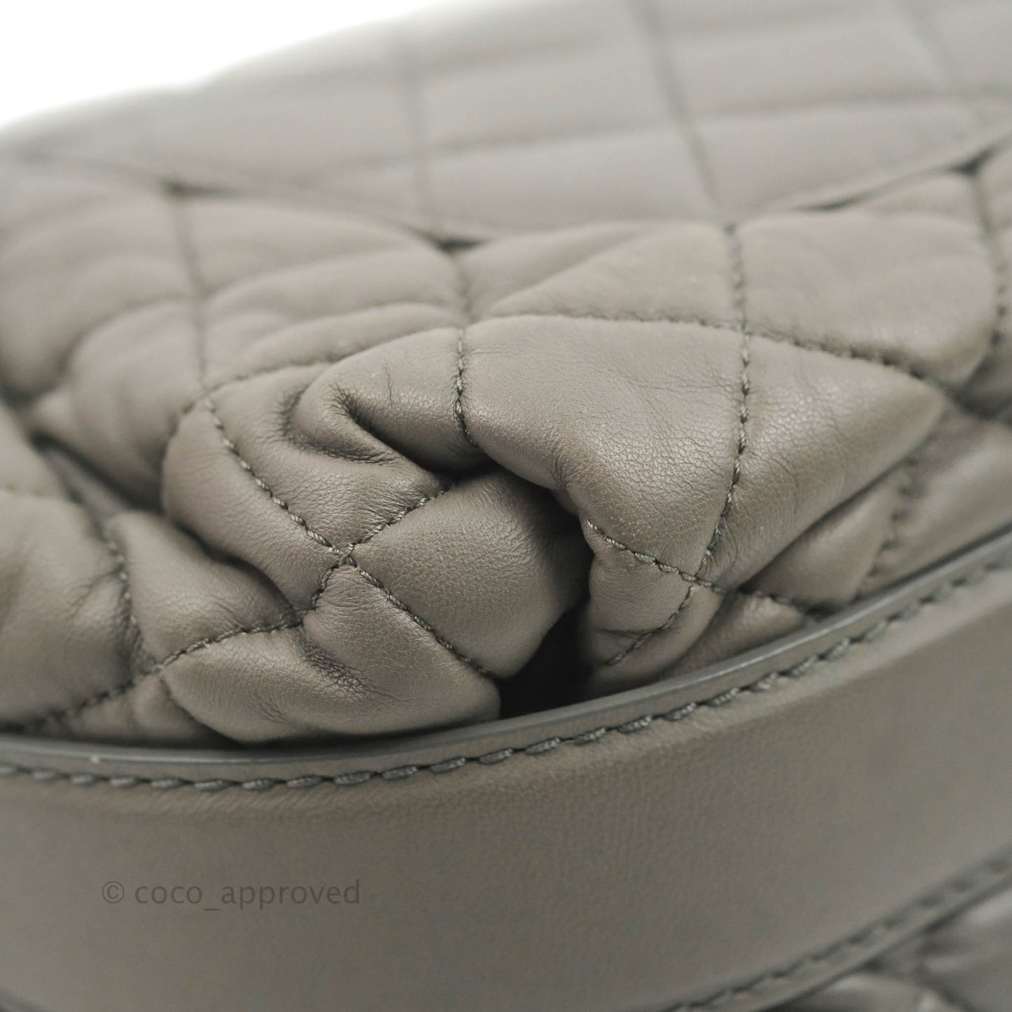Chanel Medium Quilted Soft Accordion Flap Bag Grey Lambskin