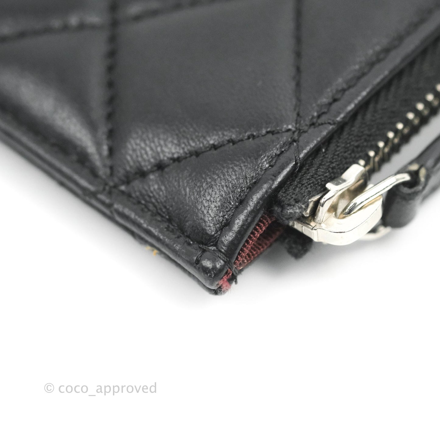 Chanel Black Lambskin Phone Holder Long Zip Wallet