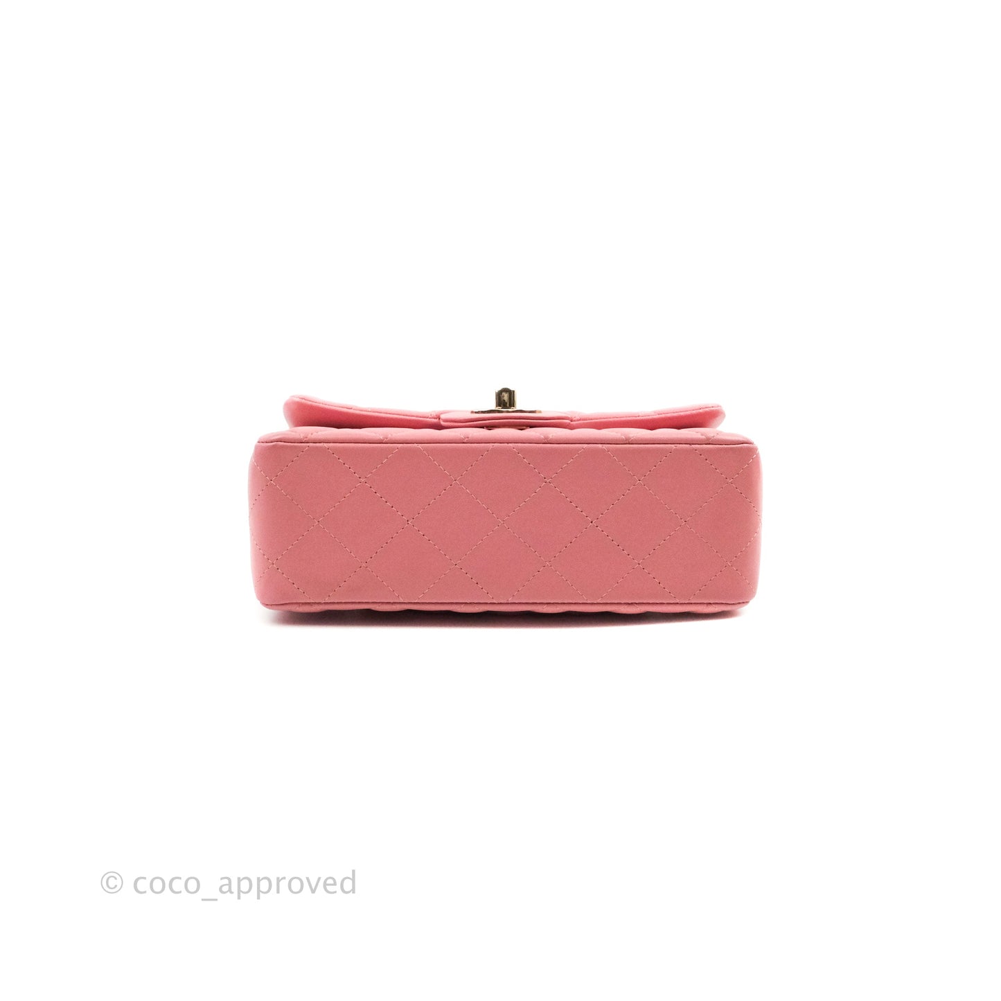 Chanel Quilted Mini Rectangular Flap Pink Lambskin Gold Hardware