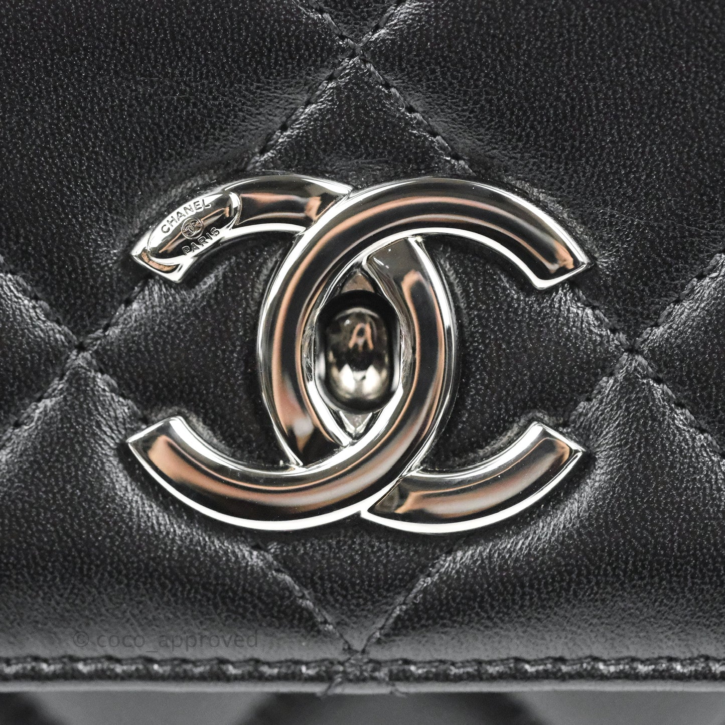 Chanel Trendy CC Small Black Lambskin Dark Silver Hardware