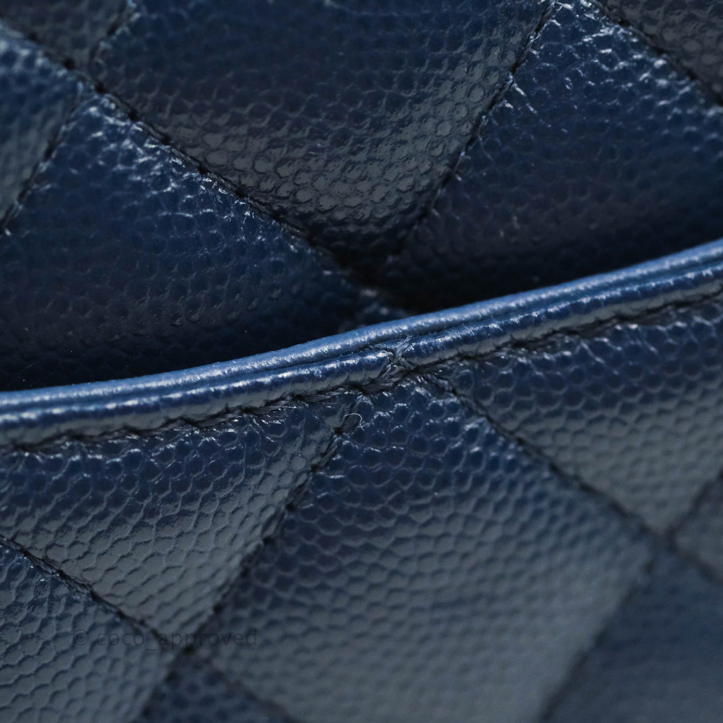 Chanel Quilted Mini Rectangular Flap Blue Caviar Silver Hardware 17B