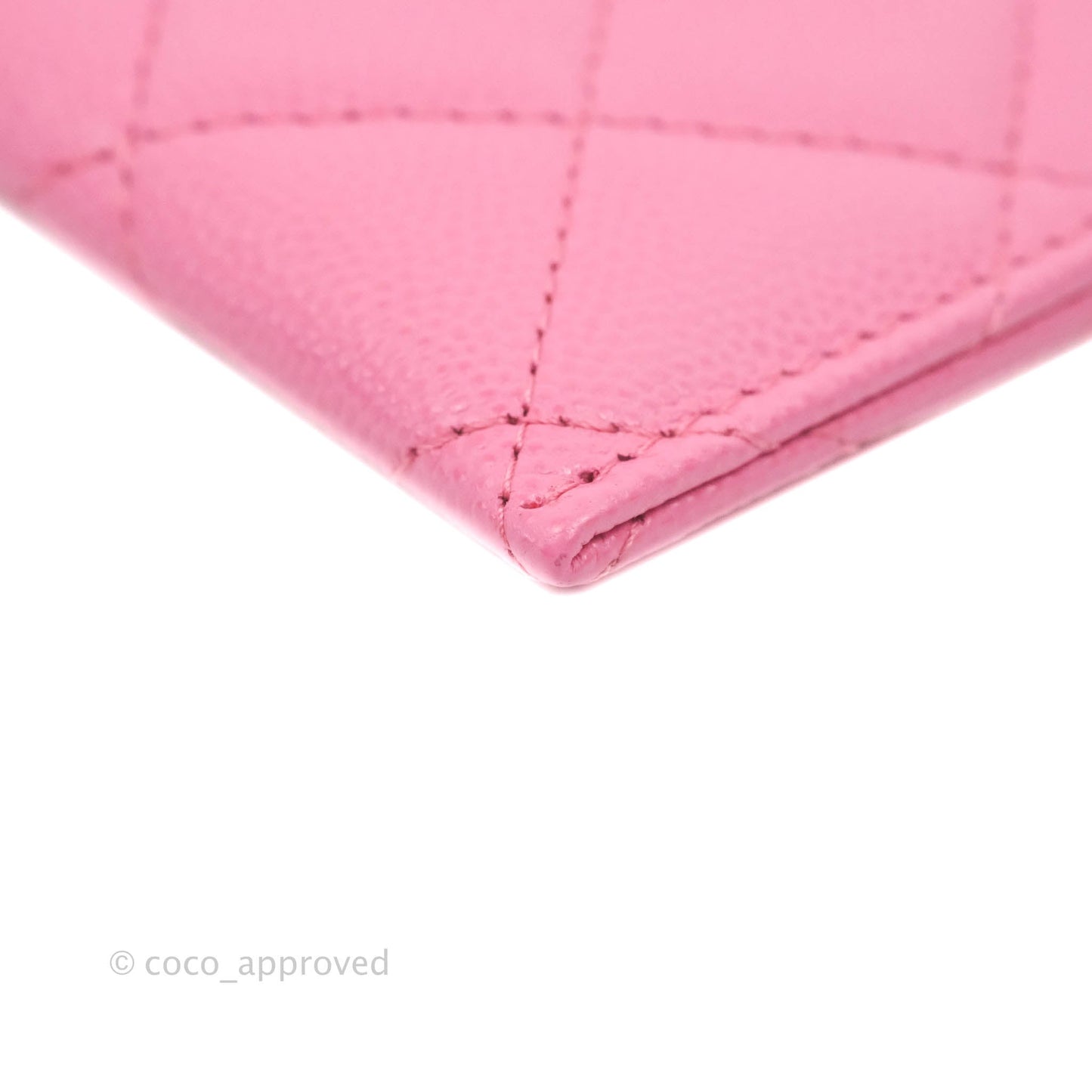 Chanel Classic Flat Card Holder Pink Caviar Gold Hardware