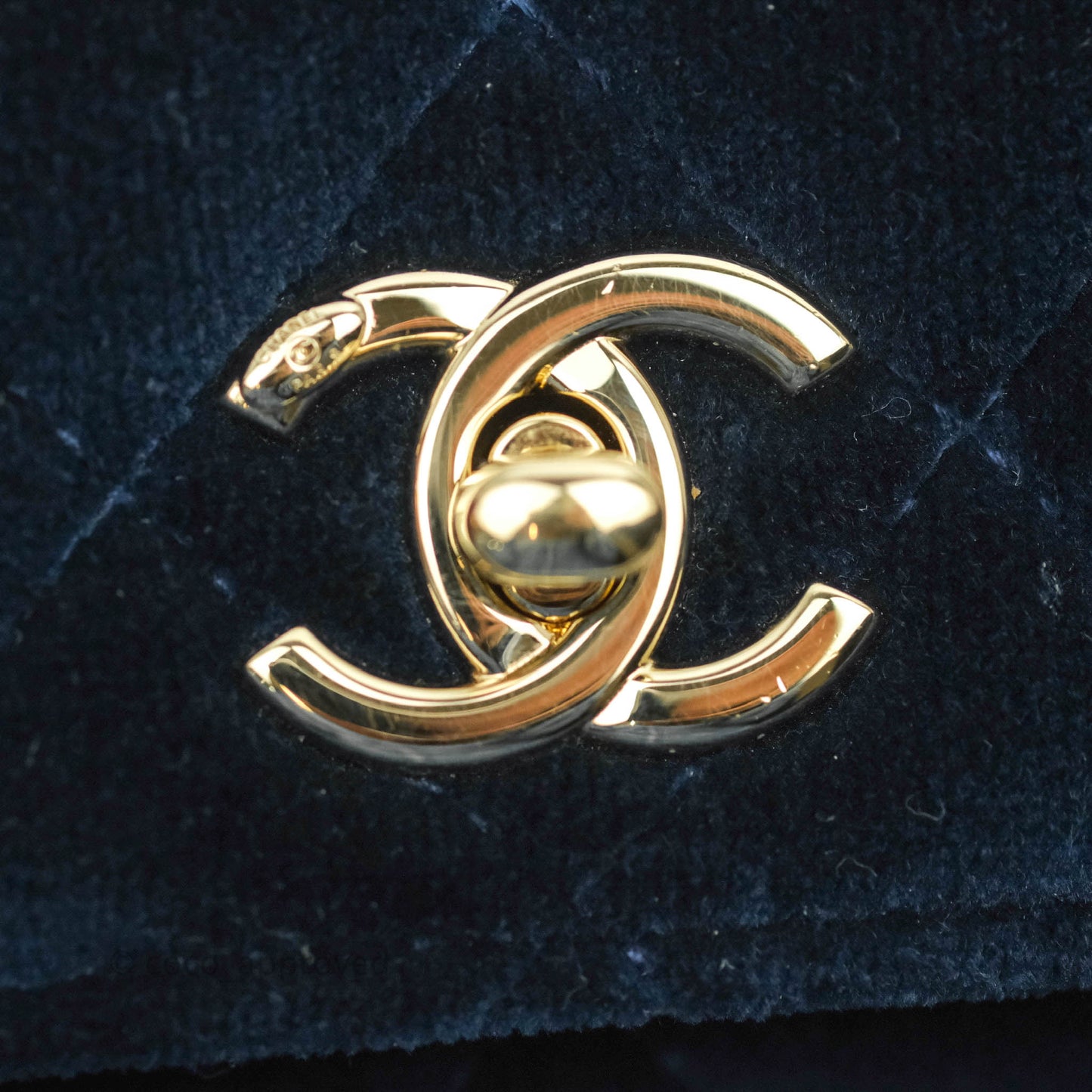 Chanel Quilted Crystal Pearl Crush Wallet on Chain WOC Navy Velvet Gold Hardware