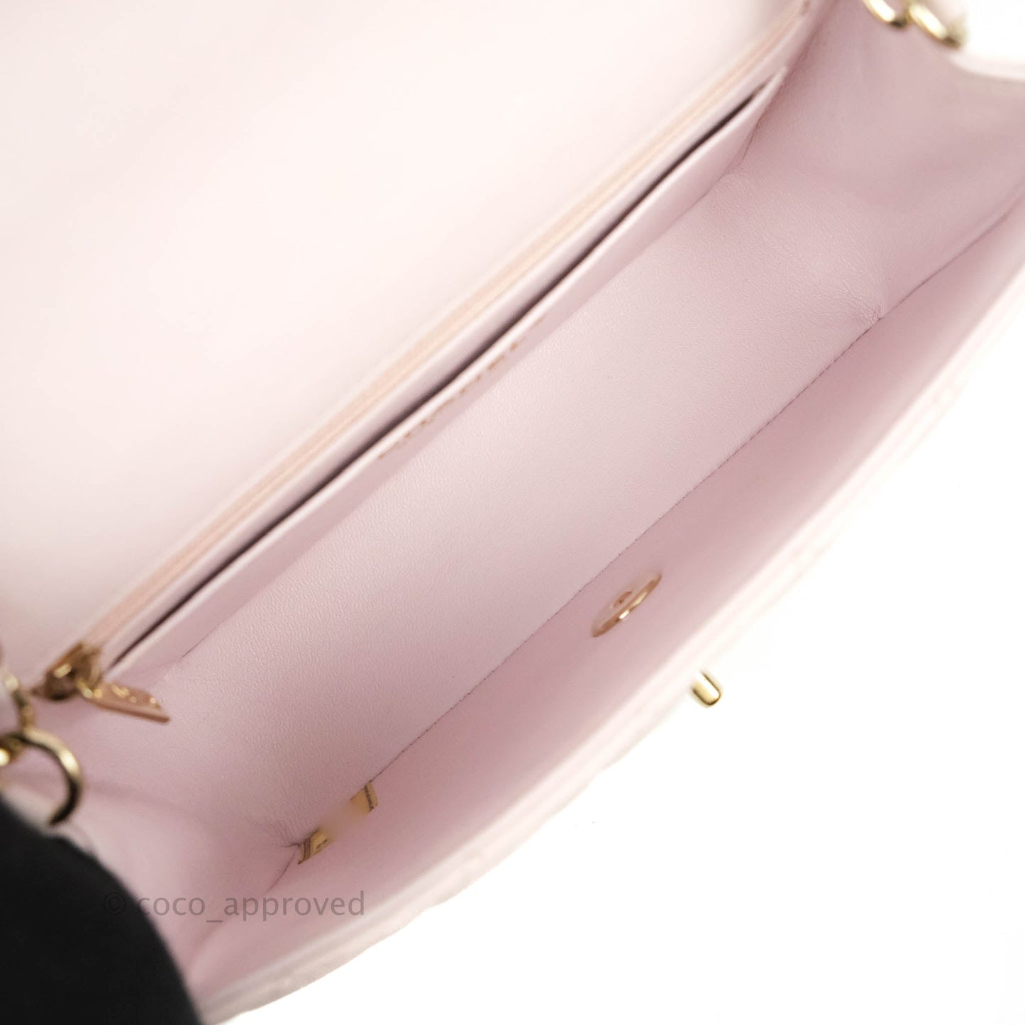 Chanel Quilted Mini Rectangular Flap Pale Pink Lambskin Gold Hardware
