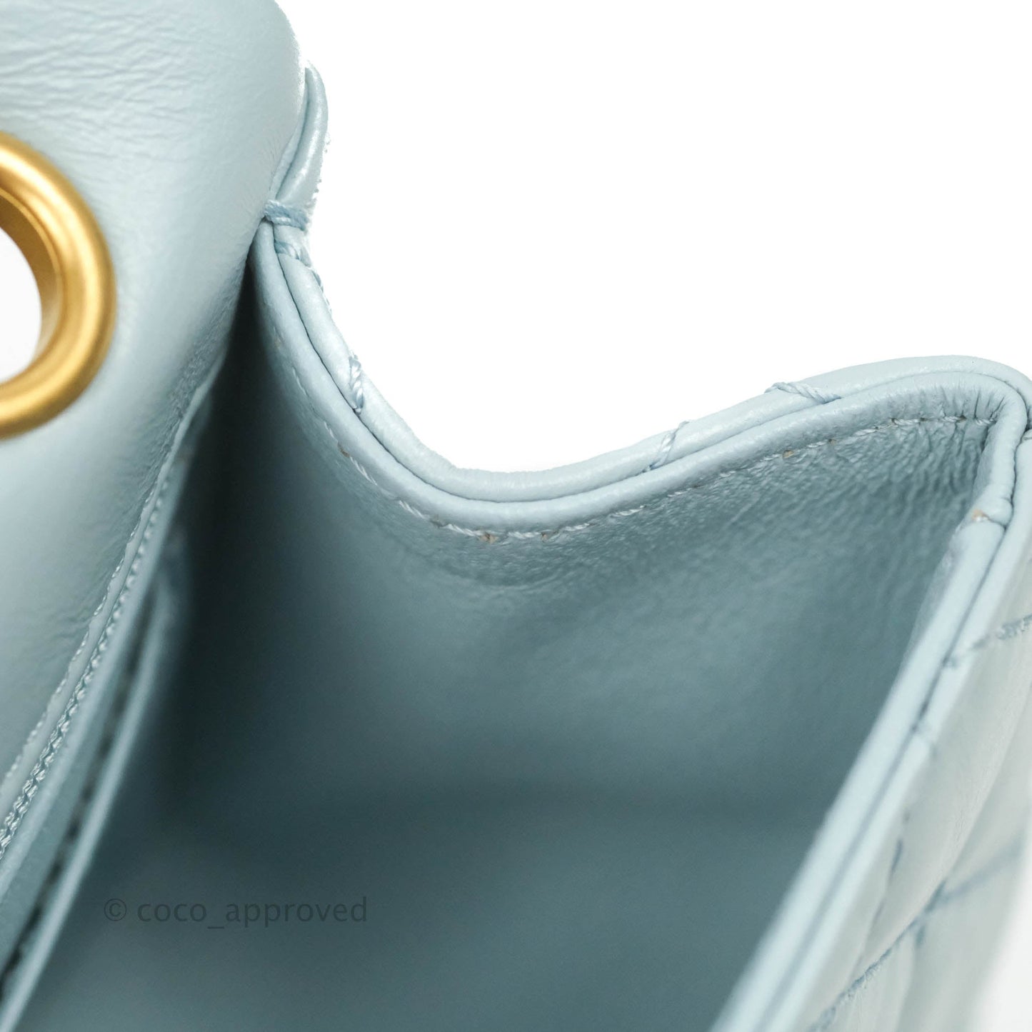 Chanel Mini Reissue 224 Light Blue Aged Calfskin Aged Gold Hardware