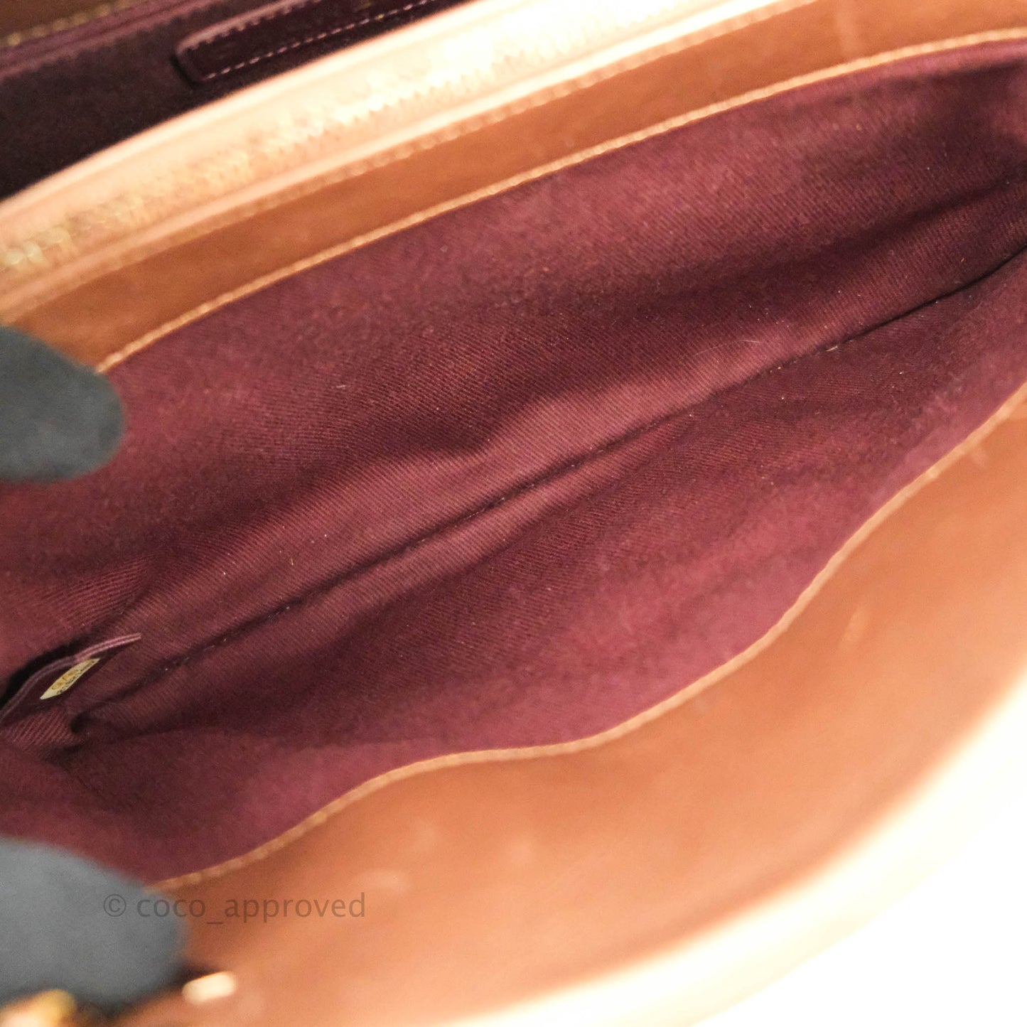 Chanel Iridescent Goatskin Quilted Small CC Eyelet Tote Copper Rose Gold