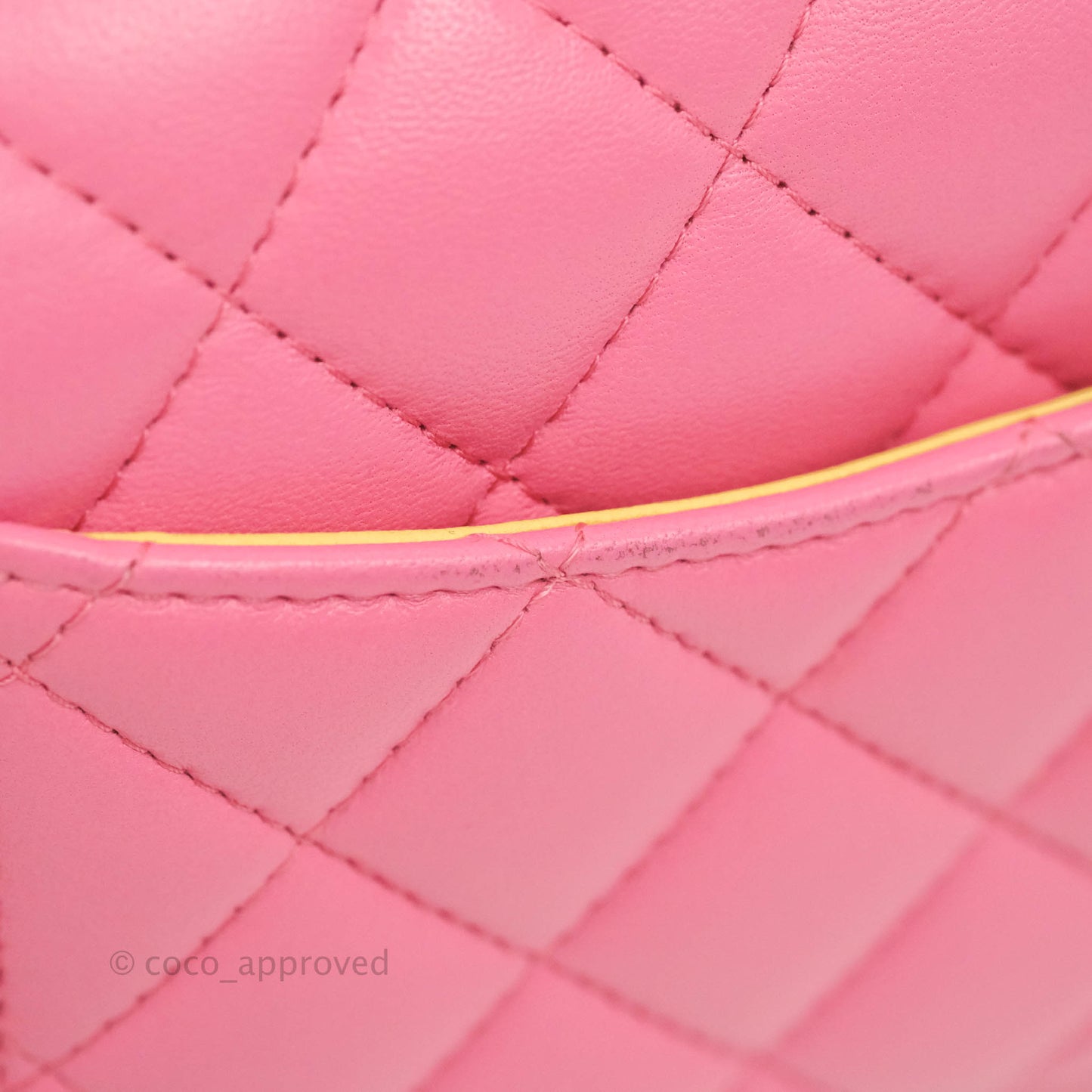 Chanel Mini Rectangular Pink Lambskin Rainbow Hardware